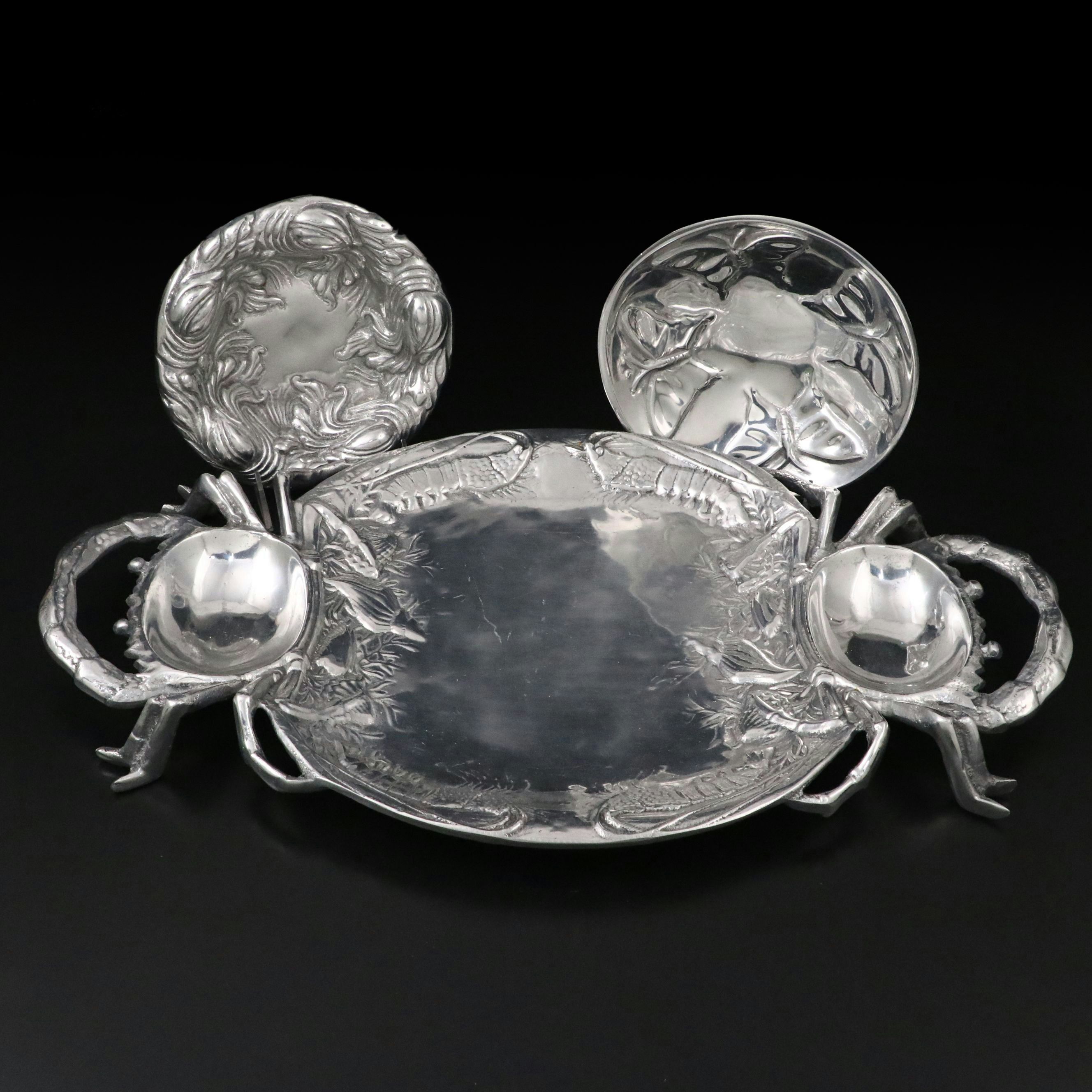 Mariposa and Other Mexican Bowl with Metal Crab Serving Platter