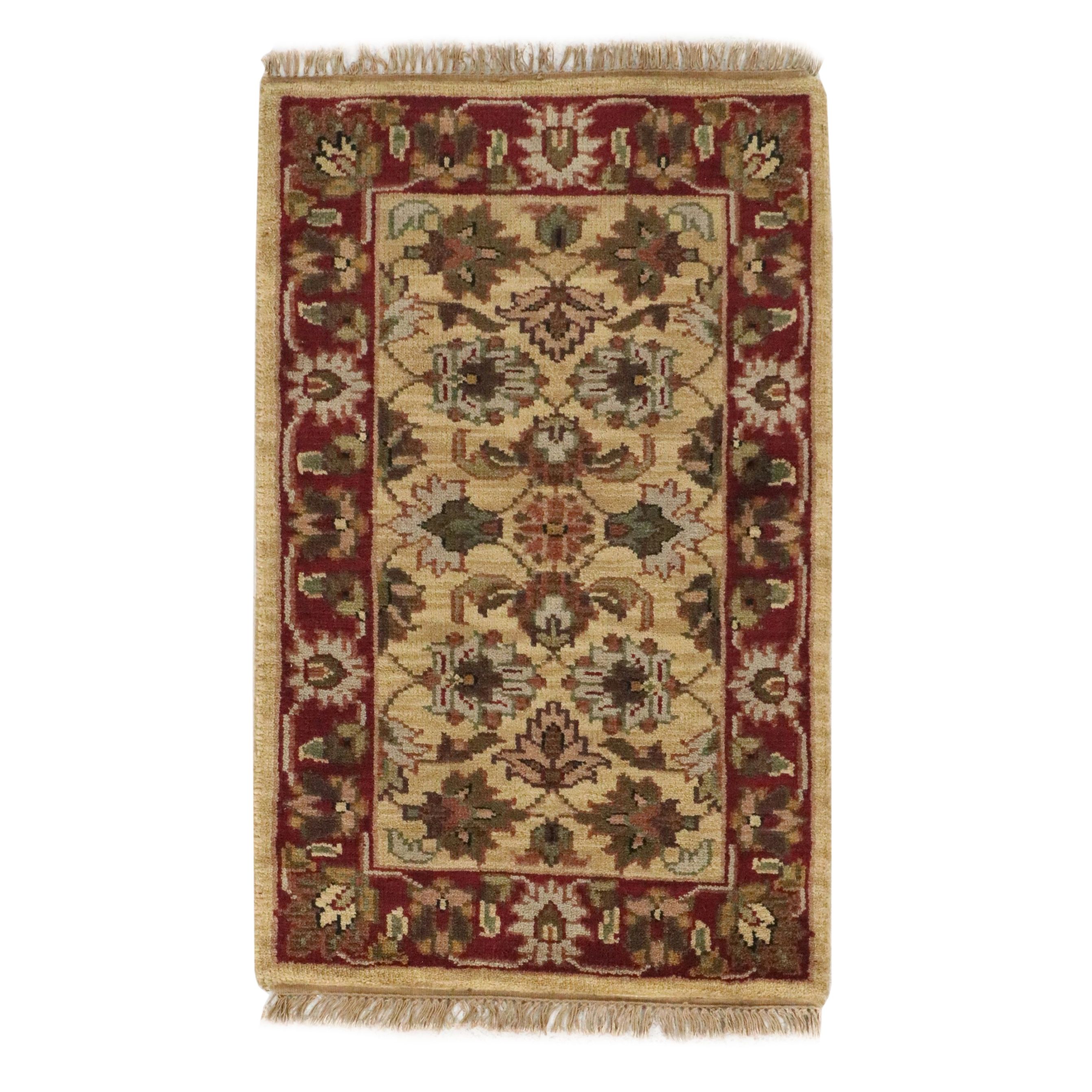 2'7 x 4'4 Hand-Knotted Indian Agra Accent Rug