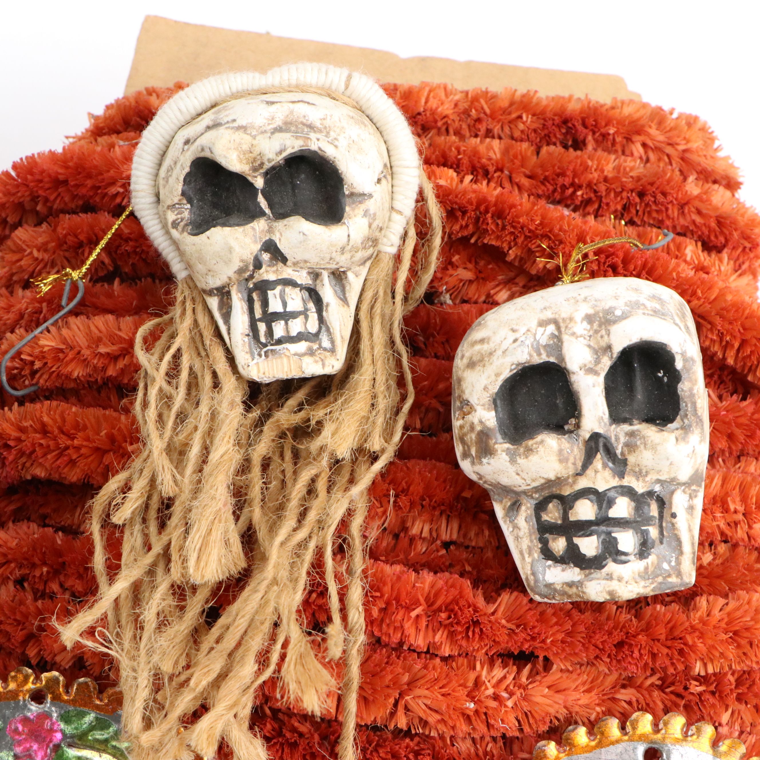 Victorian Style Feather Tree with German Zinnfigur and Other Holiday Decor