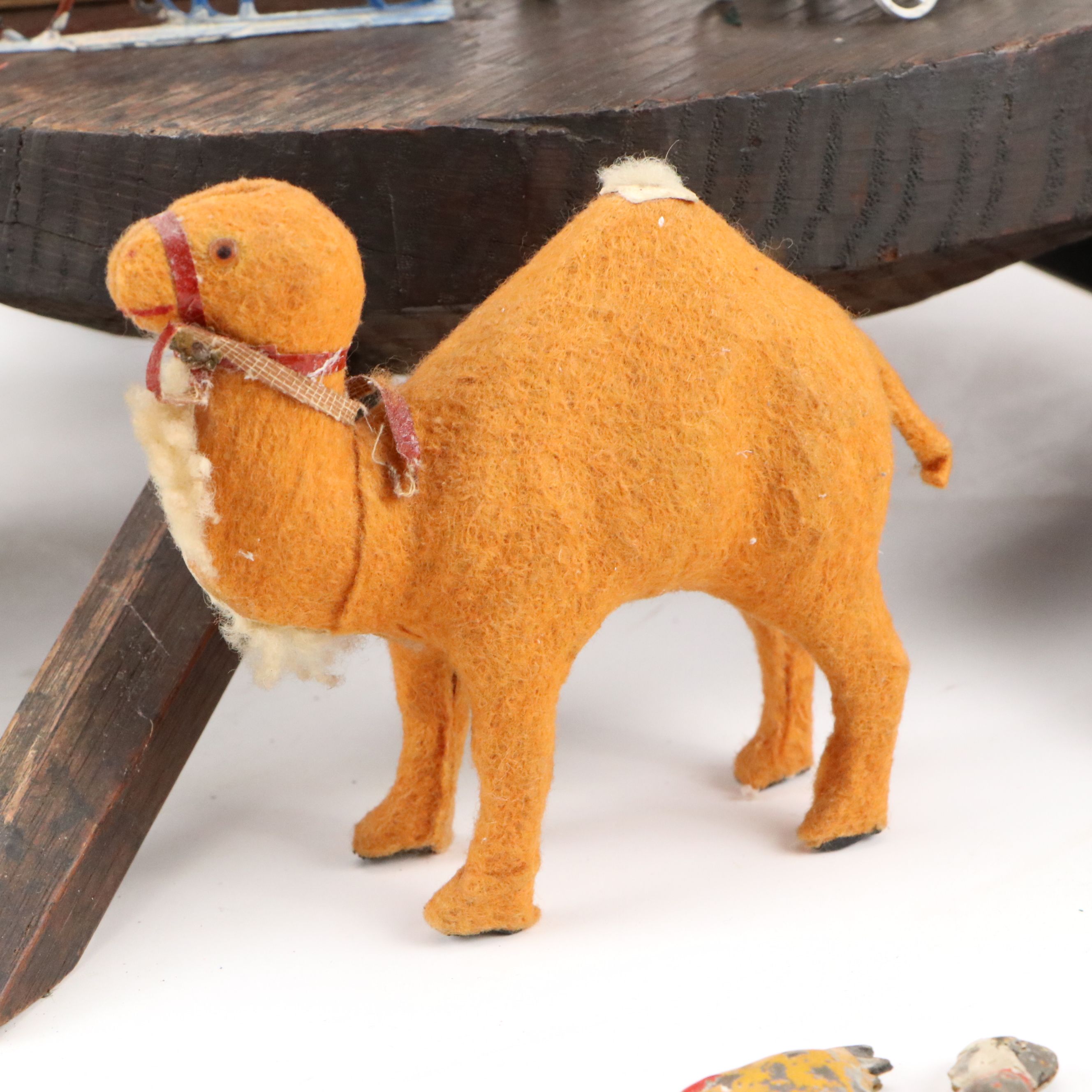 Victorian Style Feather Tree with German Zinnfigur and Other Holiday Decor