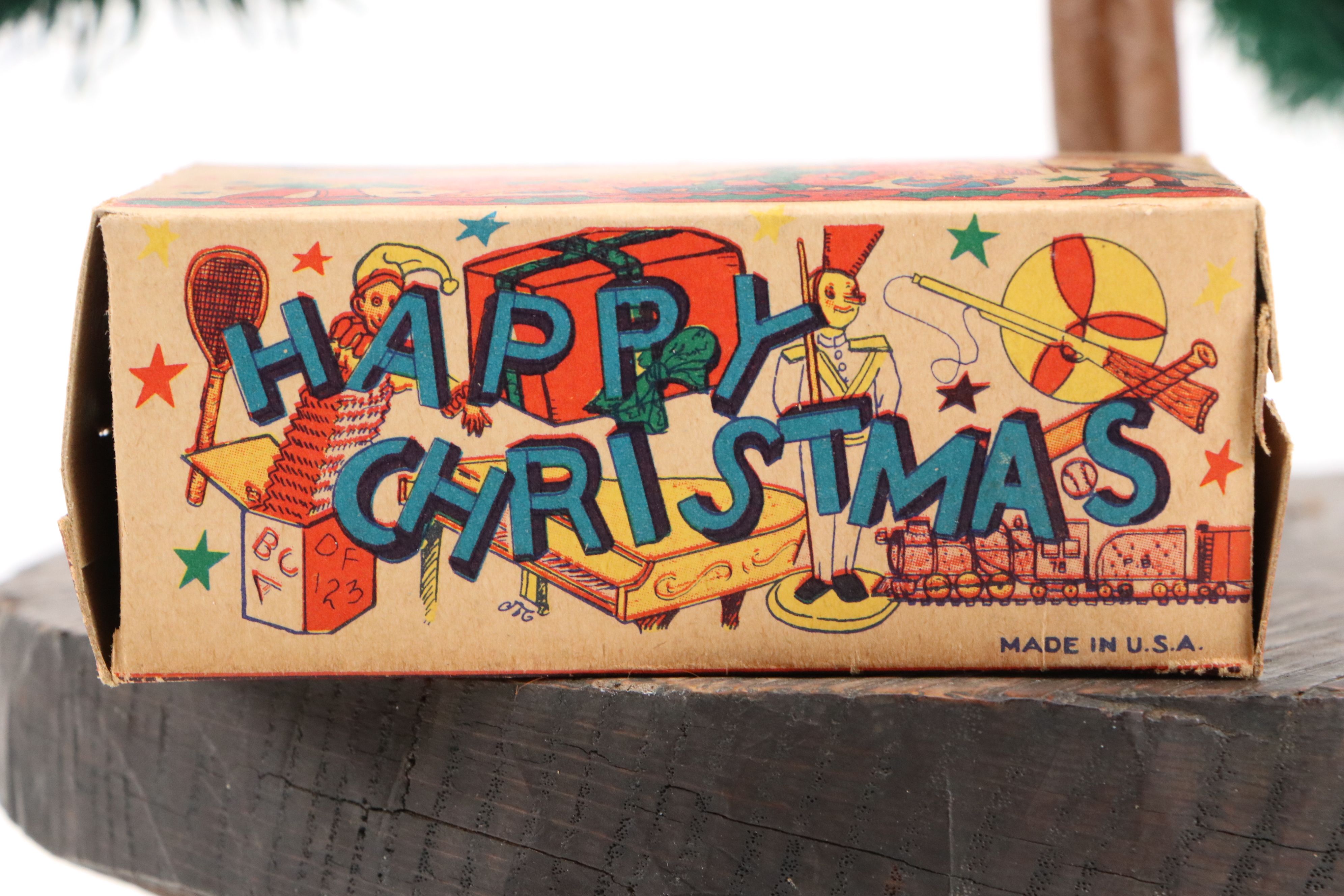 Victorian Style Feather Tree with German Zinnfigur and Other Holiday Decor