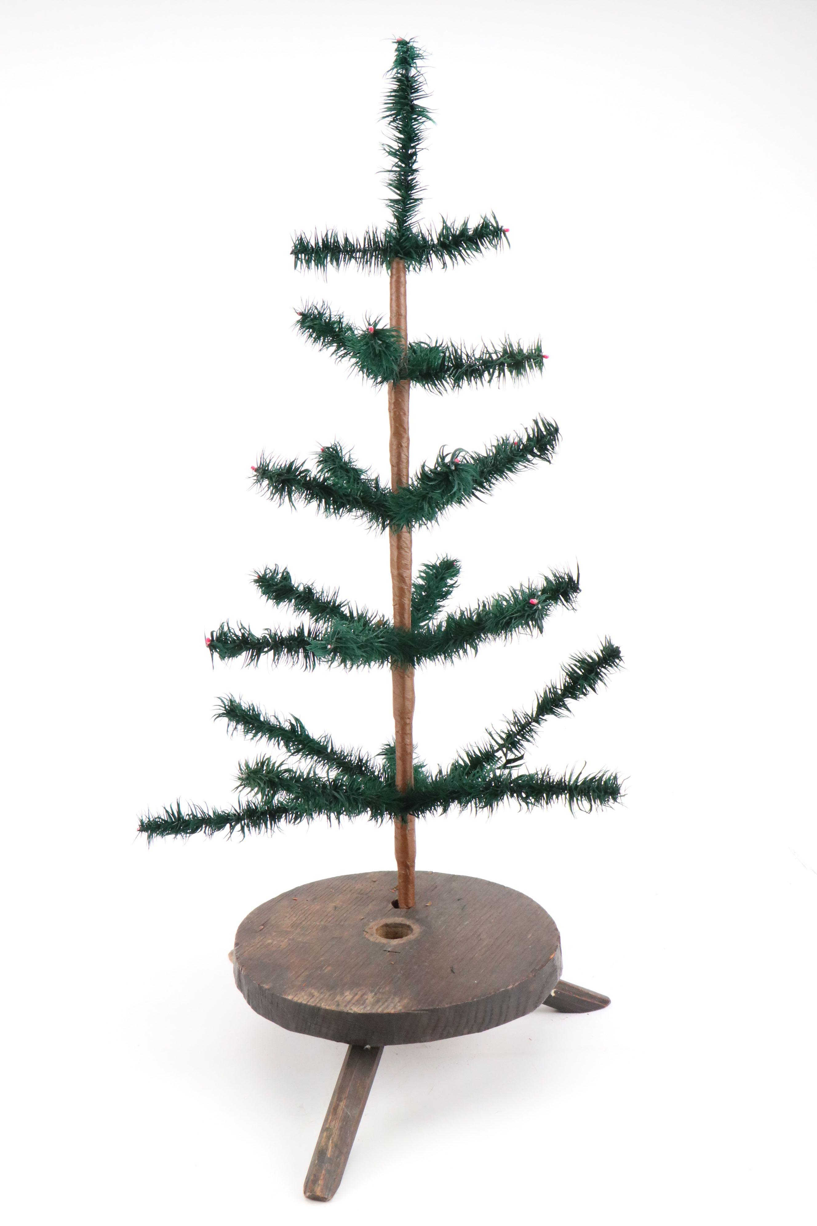 Victorian Style Feather Tree with German Zinnfigur and Other Holiday Decor