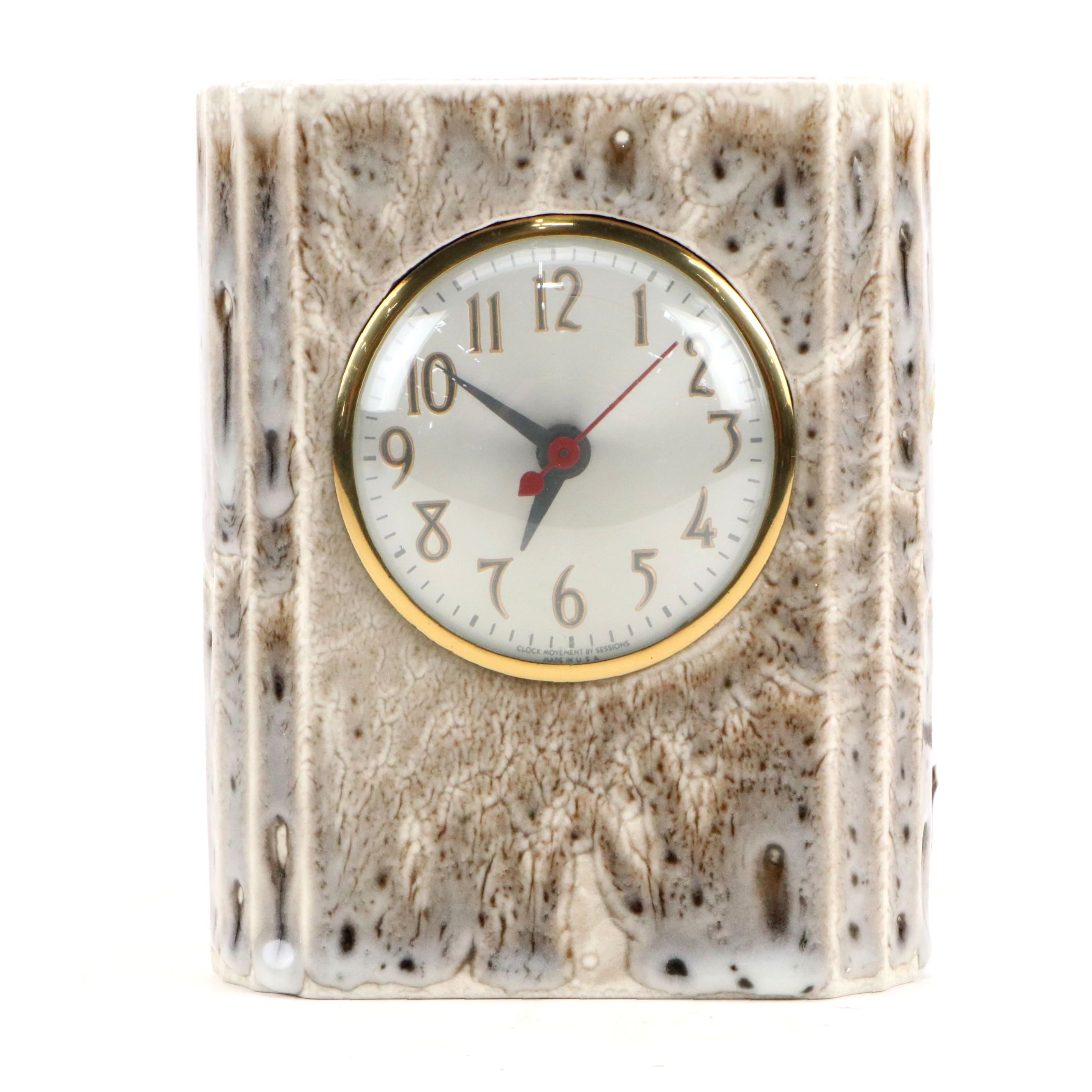 Rookwood Pottery Electric Mantel Clock, 1950