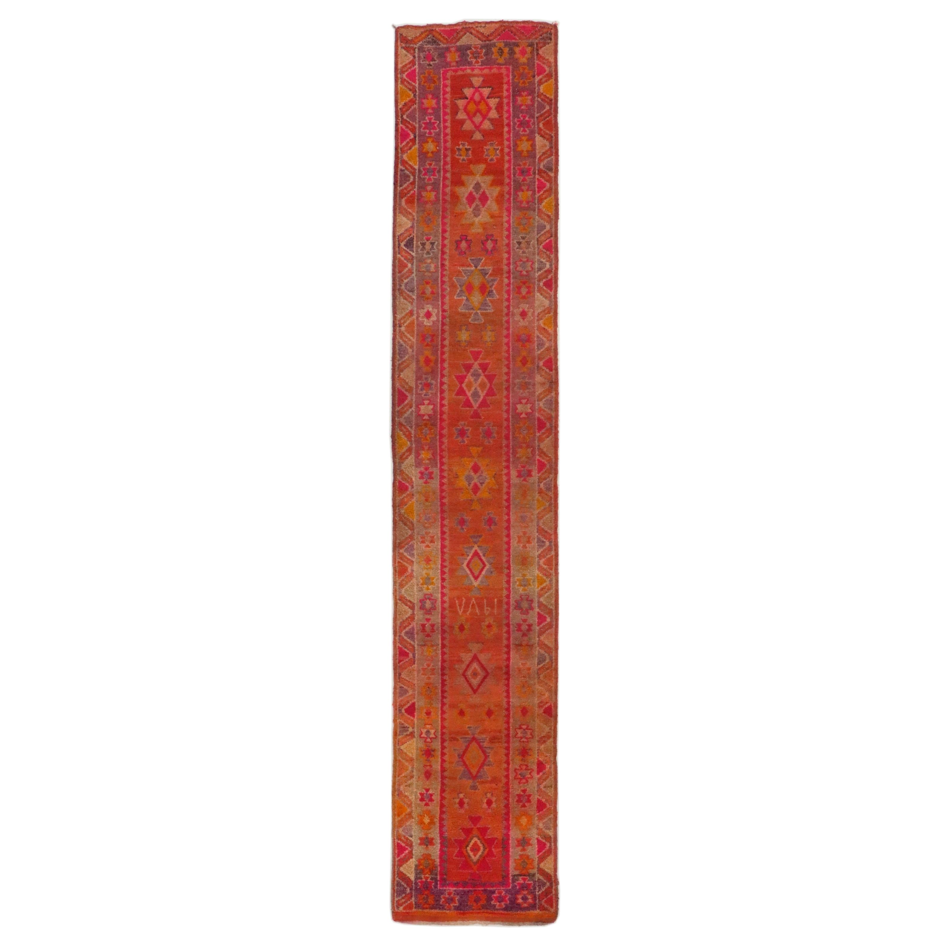 2'11 x 15'6 Hand-Knotted Turkish Village Carpet Runner Long Rug