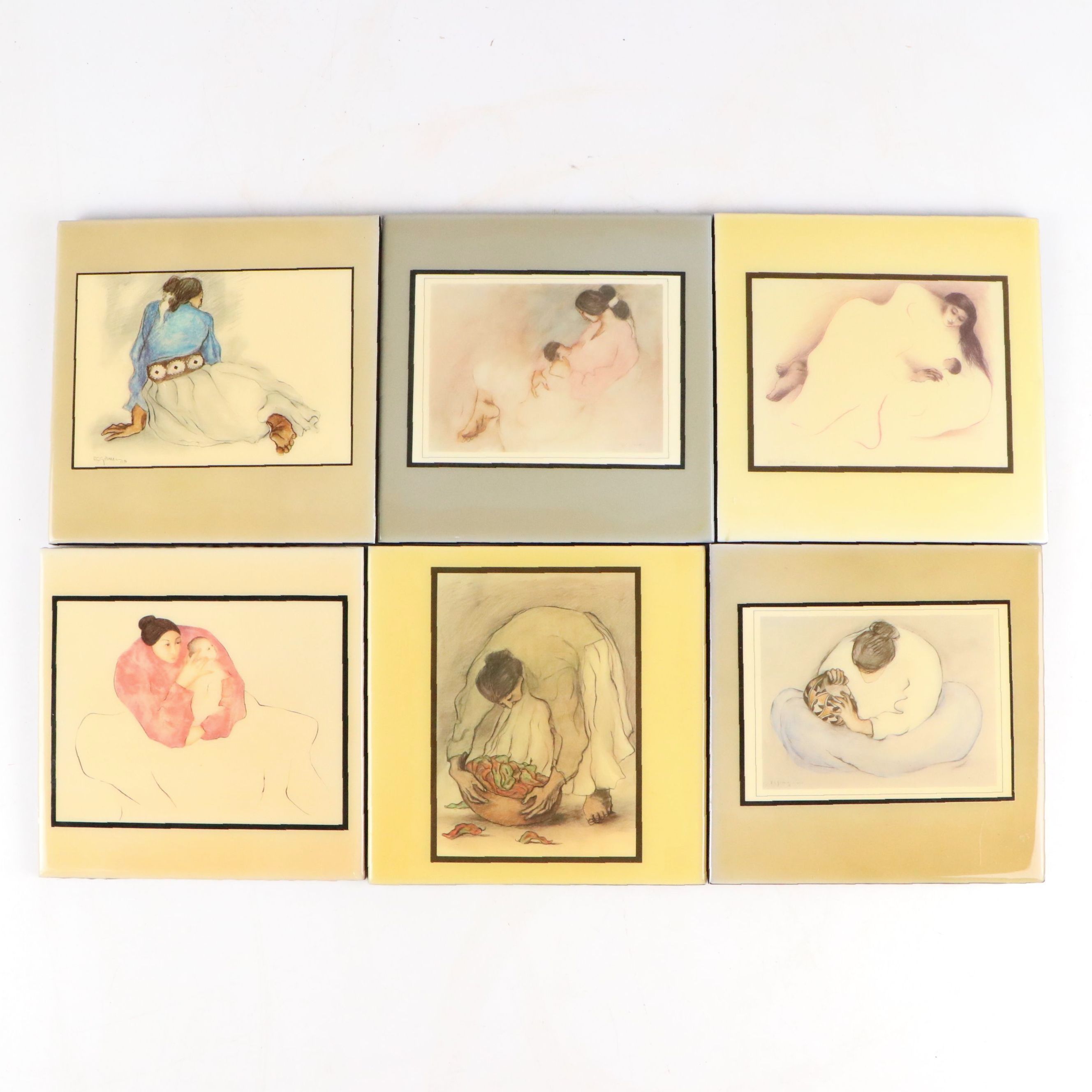 R. C. Gorman "Earth Child" and Other Ceramic Art Tiles