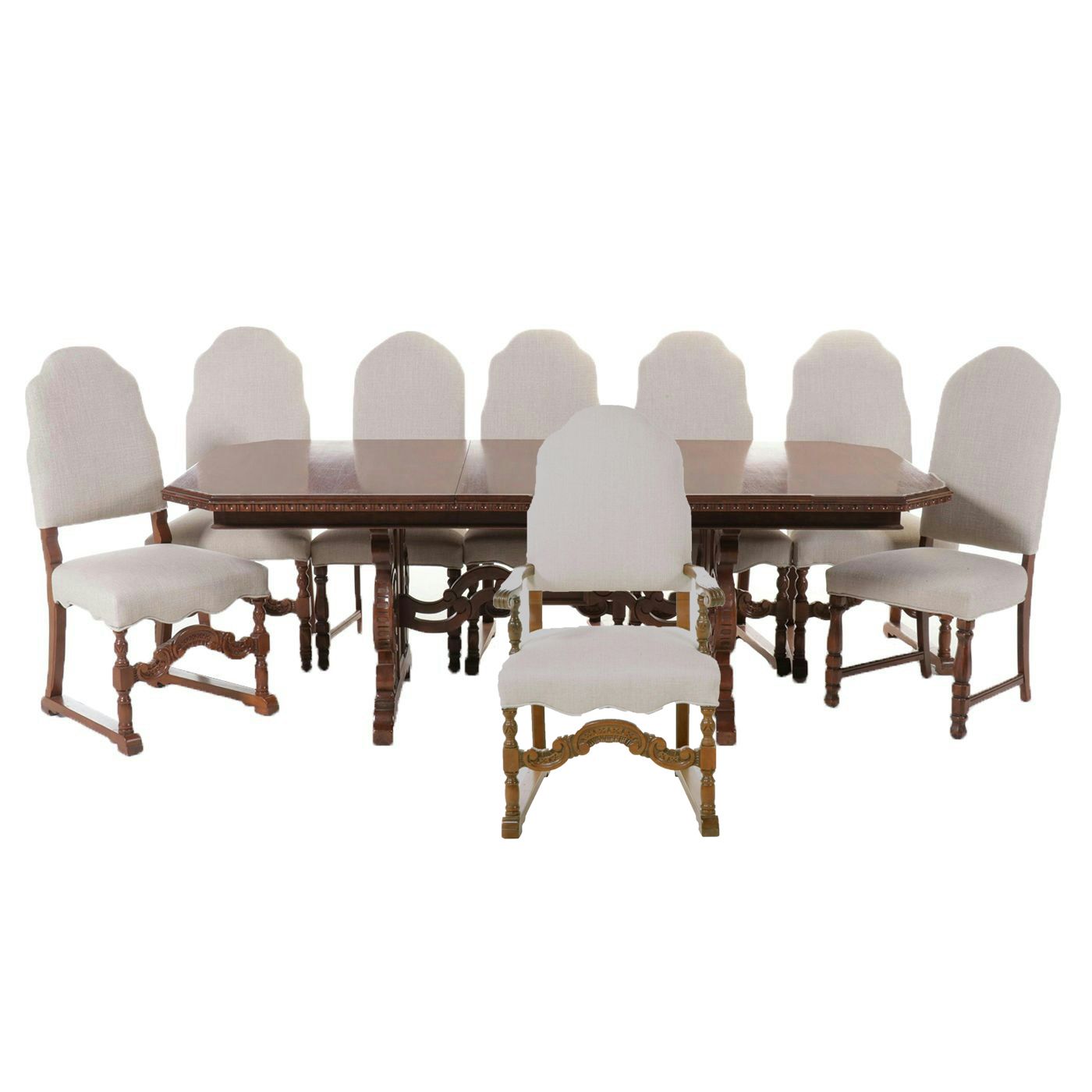 Eight Piece Jacobean Style Dining Set, Early to Mid-20th Century