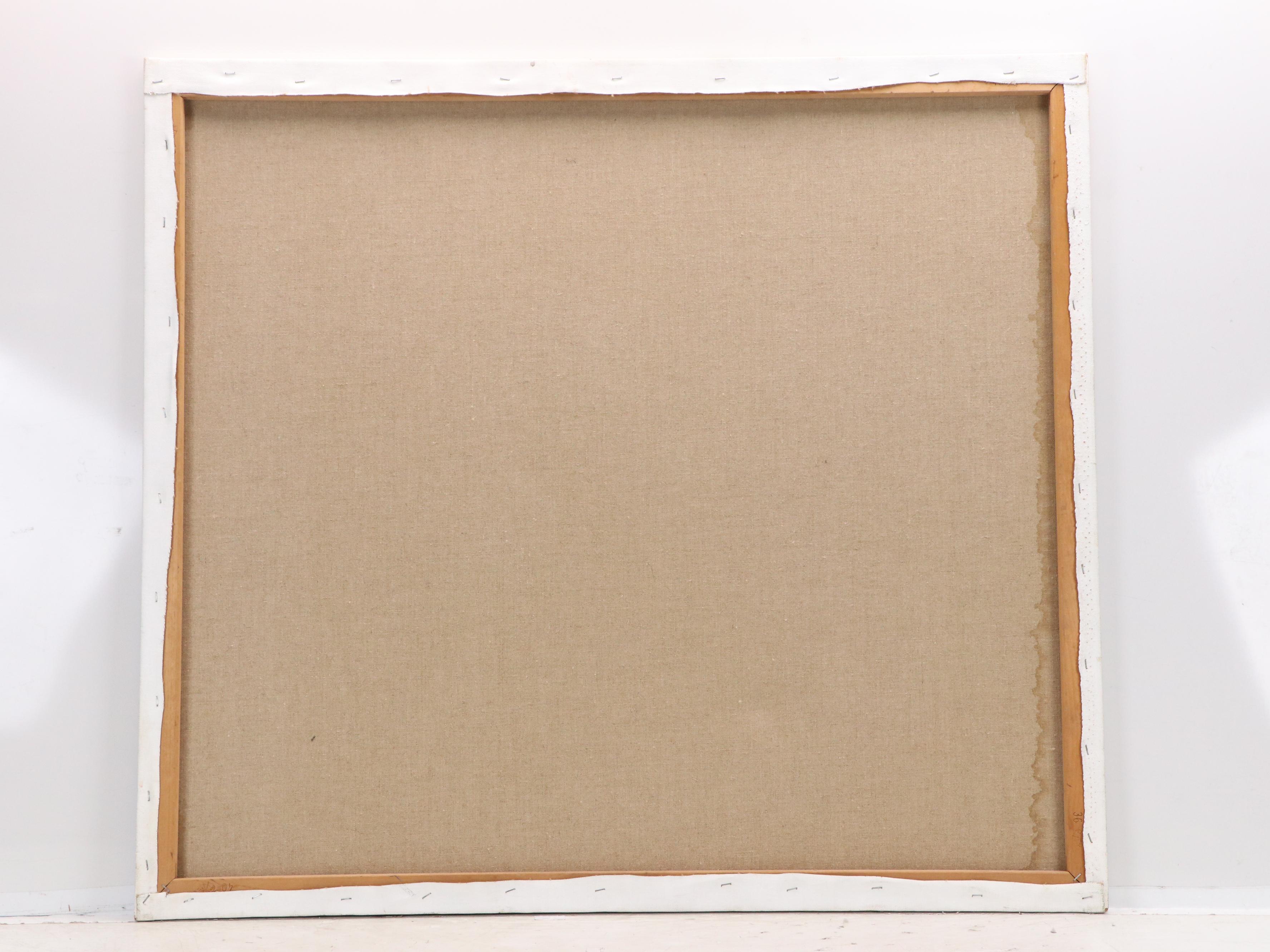 Vibrant Nude Figural Acrylic Painting with Woman and Mirror