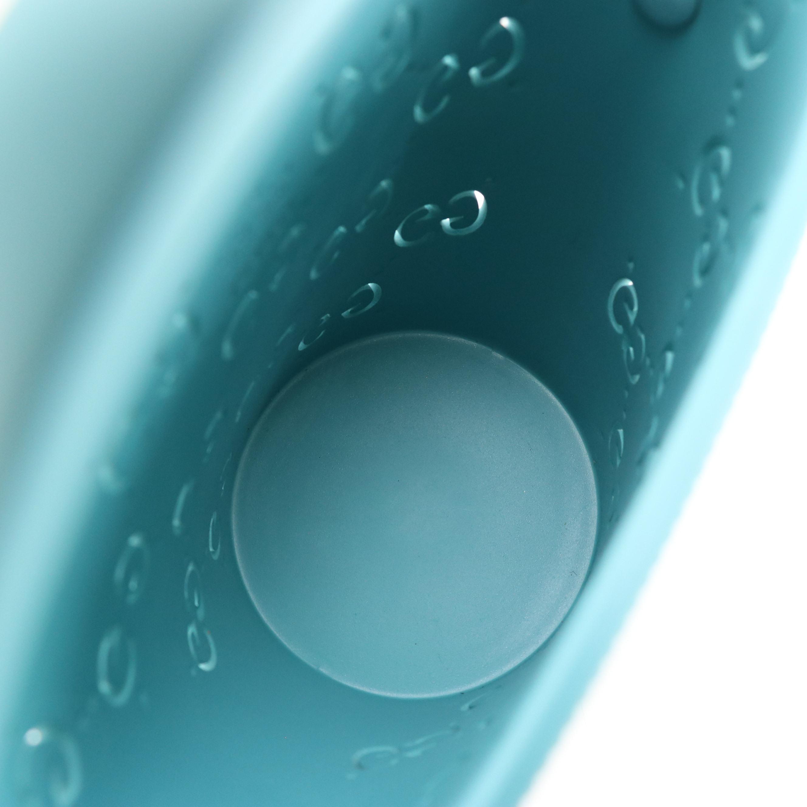 Gucci Kids Small Bucket Bag in Teal Blue GG Perforated Rubber