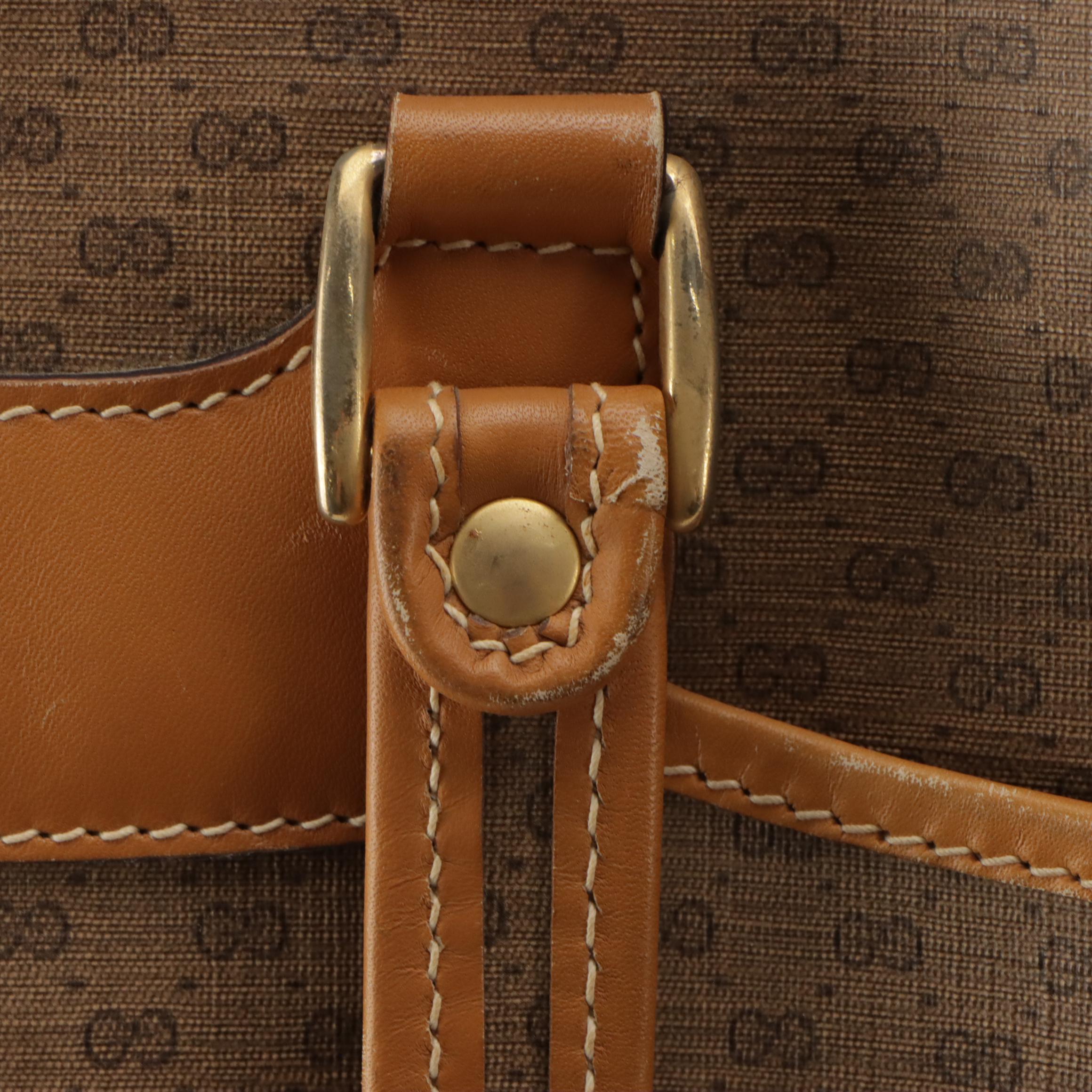 Gucci Large Bucket Shoulder Bag in Micro GG Supreme Canvas, Web and Leather Trim