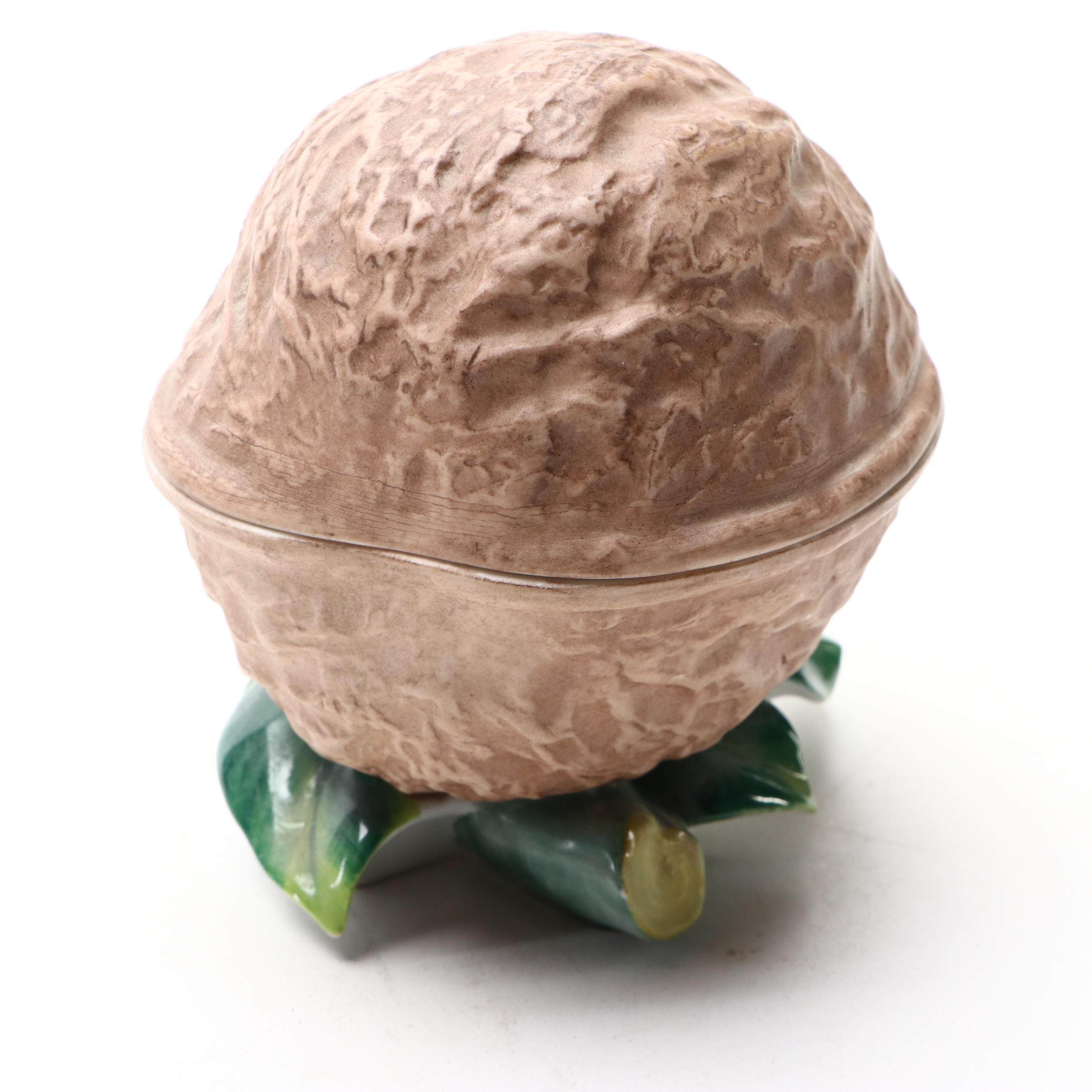 Hand-Decorated Limoges Porcelain Walnut Box