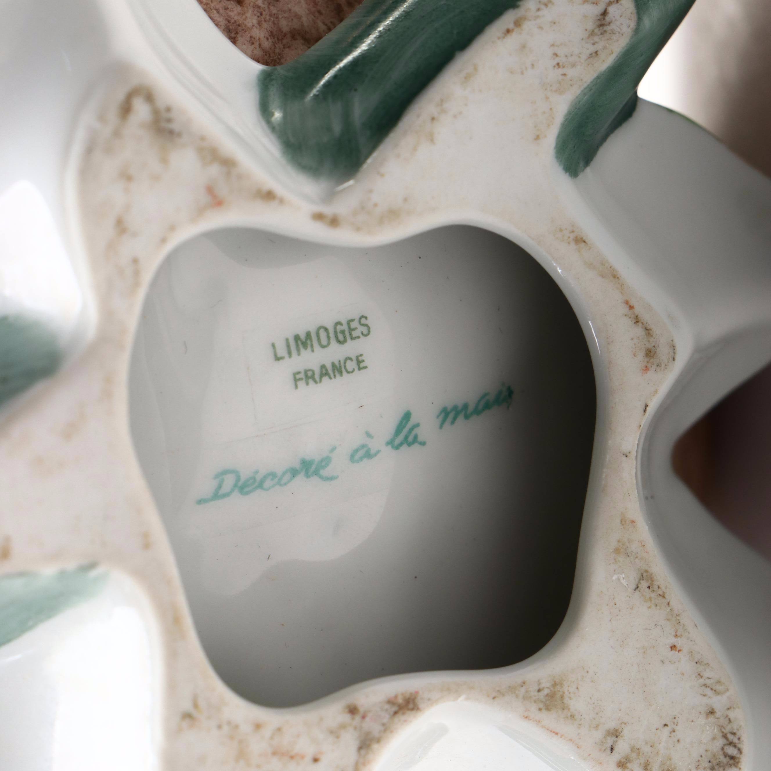 Hand-Decorated Limoges Porcelain Walnut Box