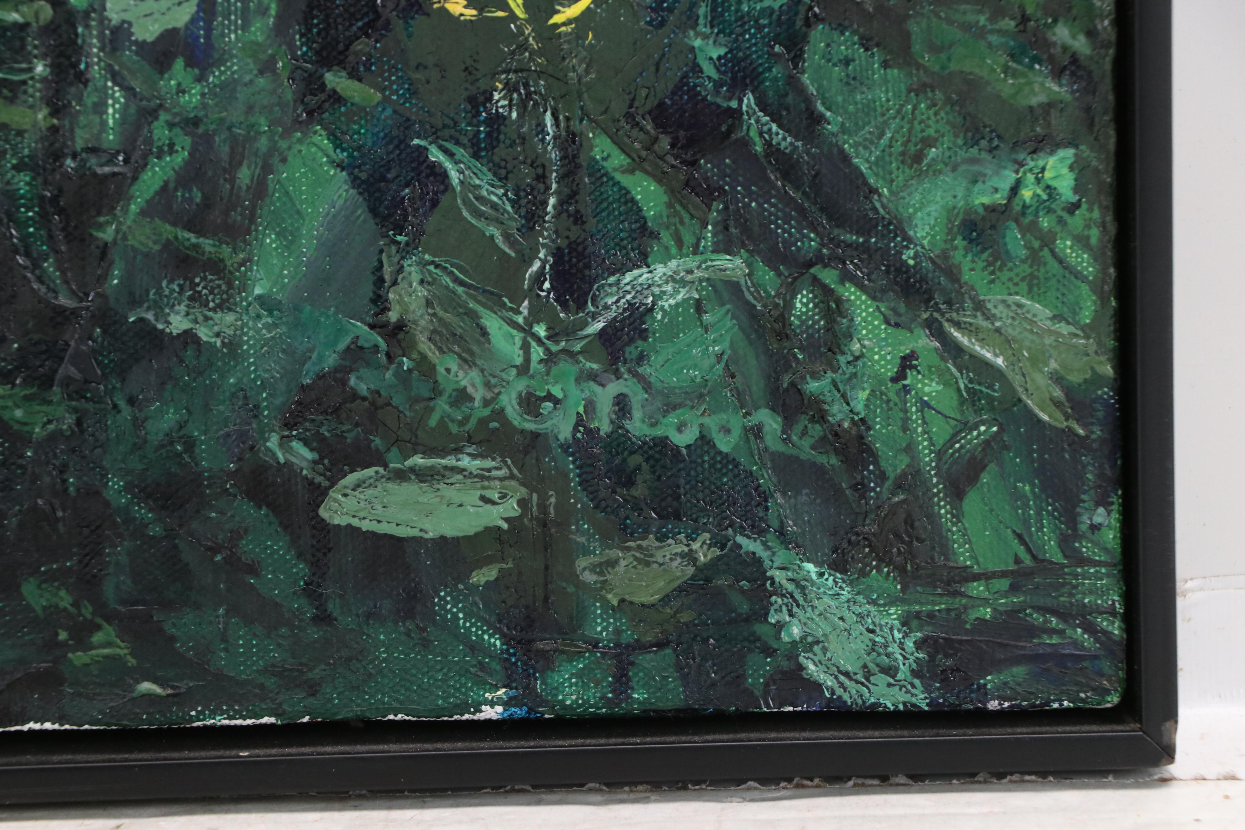 Gerald C. Moore Impressionistic Style Acrylic Painting of Forest