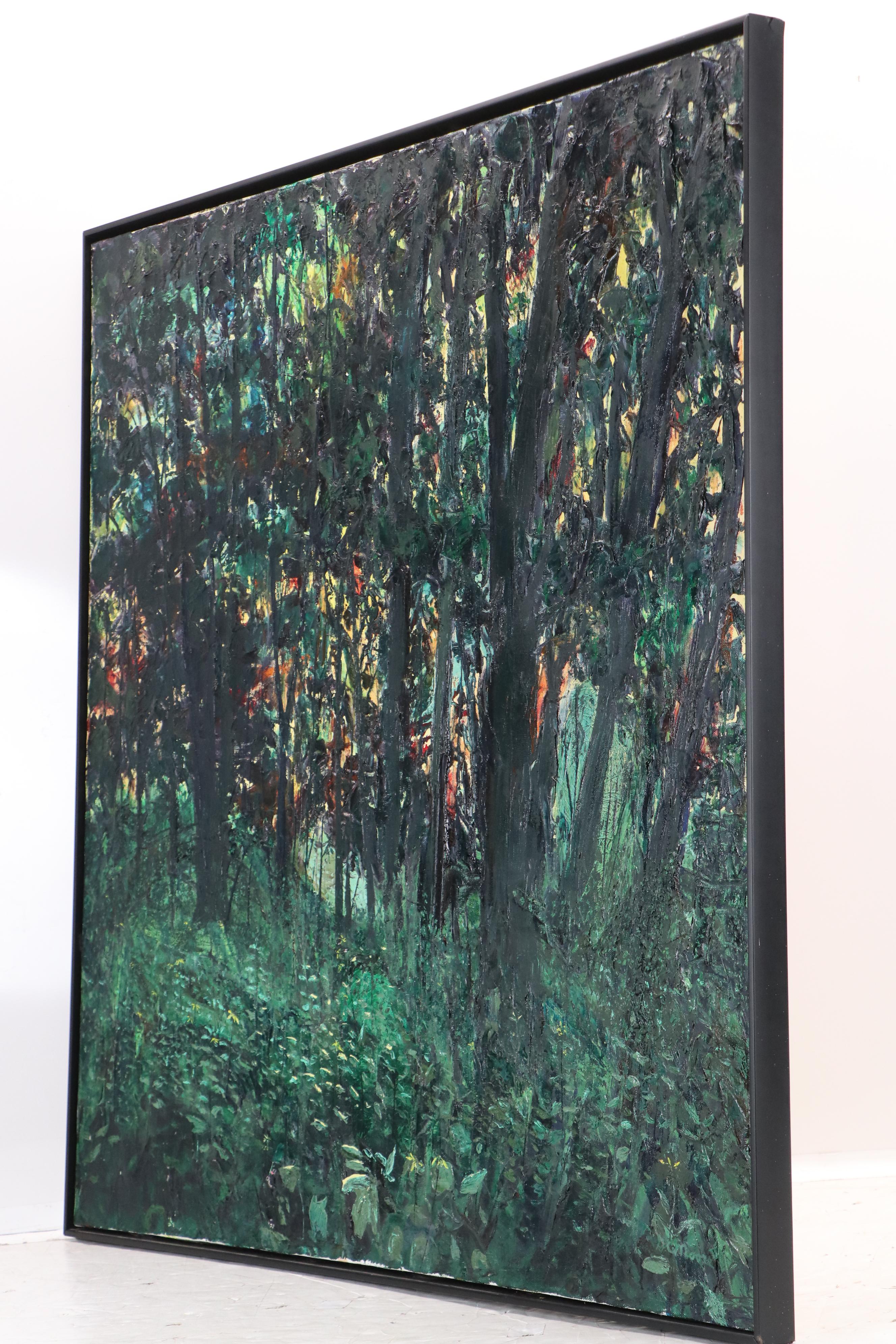 Gerald C. Moore Impressionistic Style Acrylic Painting of Forest