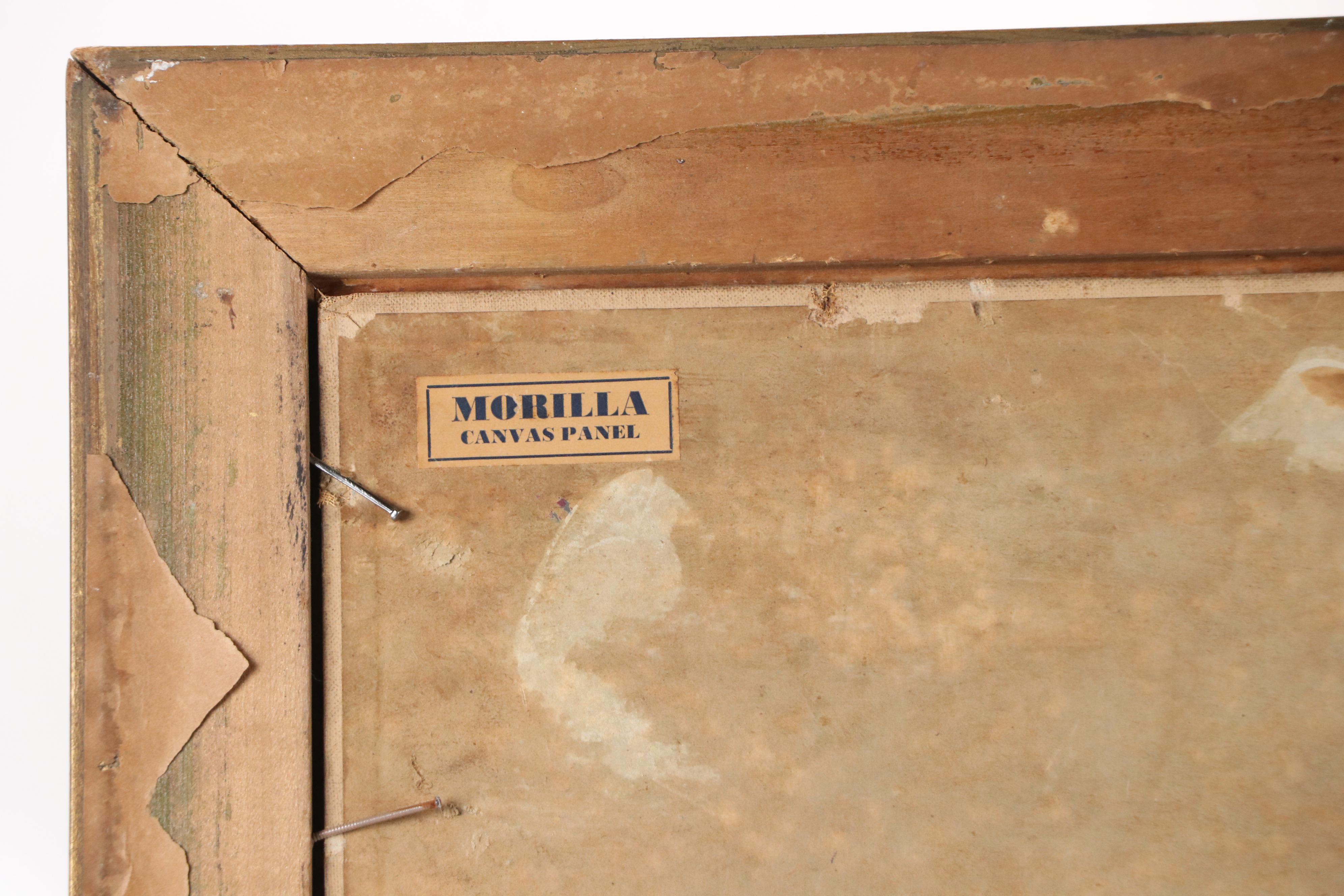 H. Boylston Dummer Oil Painting of Hunting Scene with Bear and Dogs, 1938