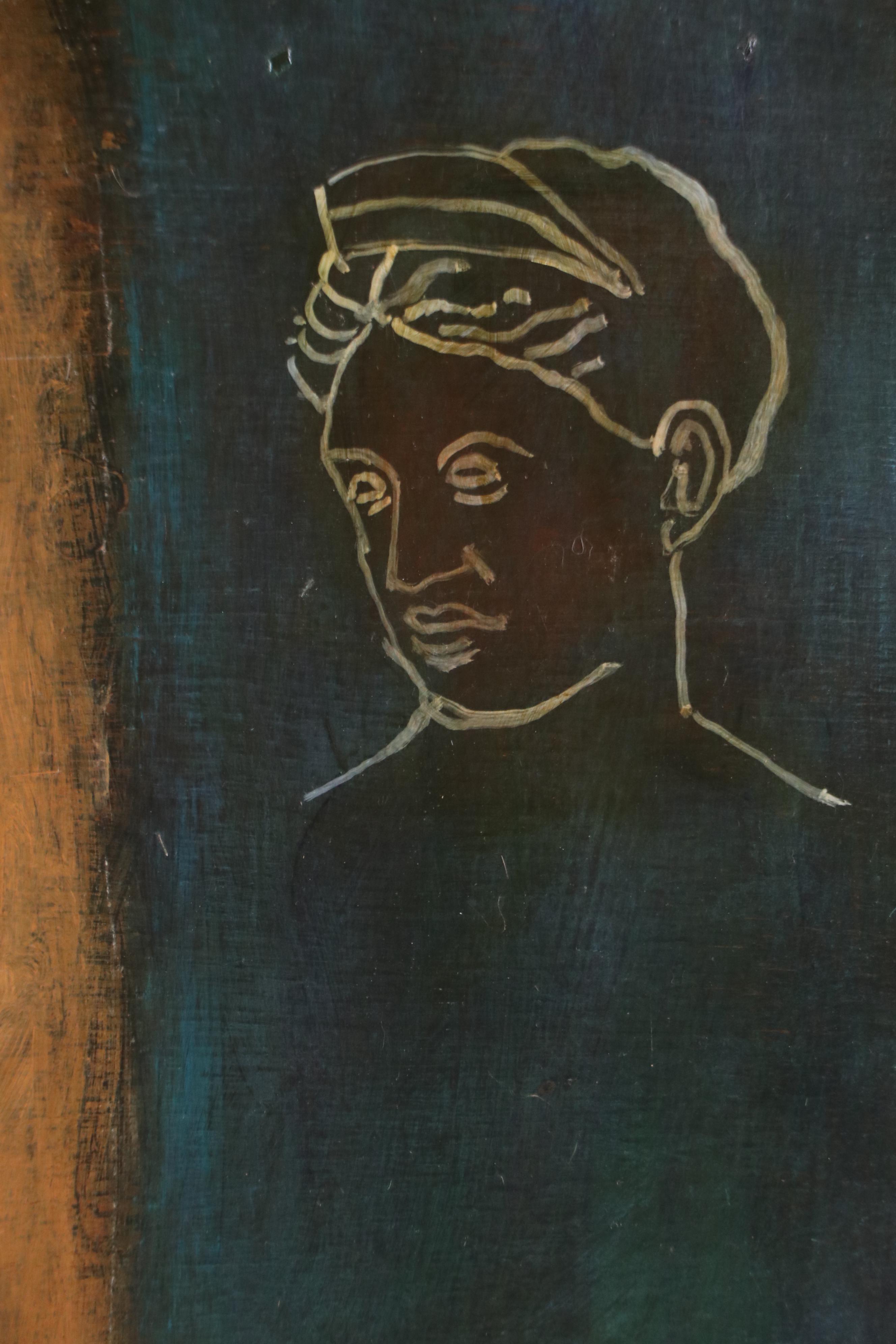 Arthur Fielder Figural Oil Painting "Privilege," Late 20th Century