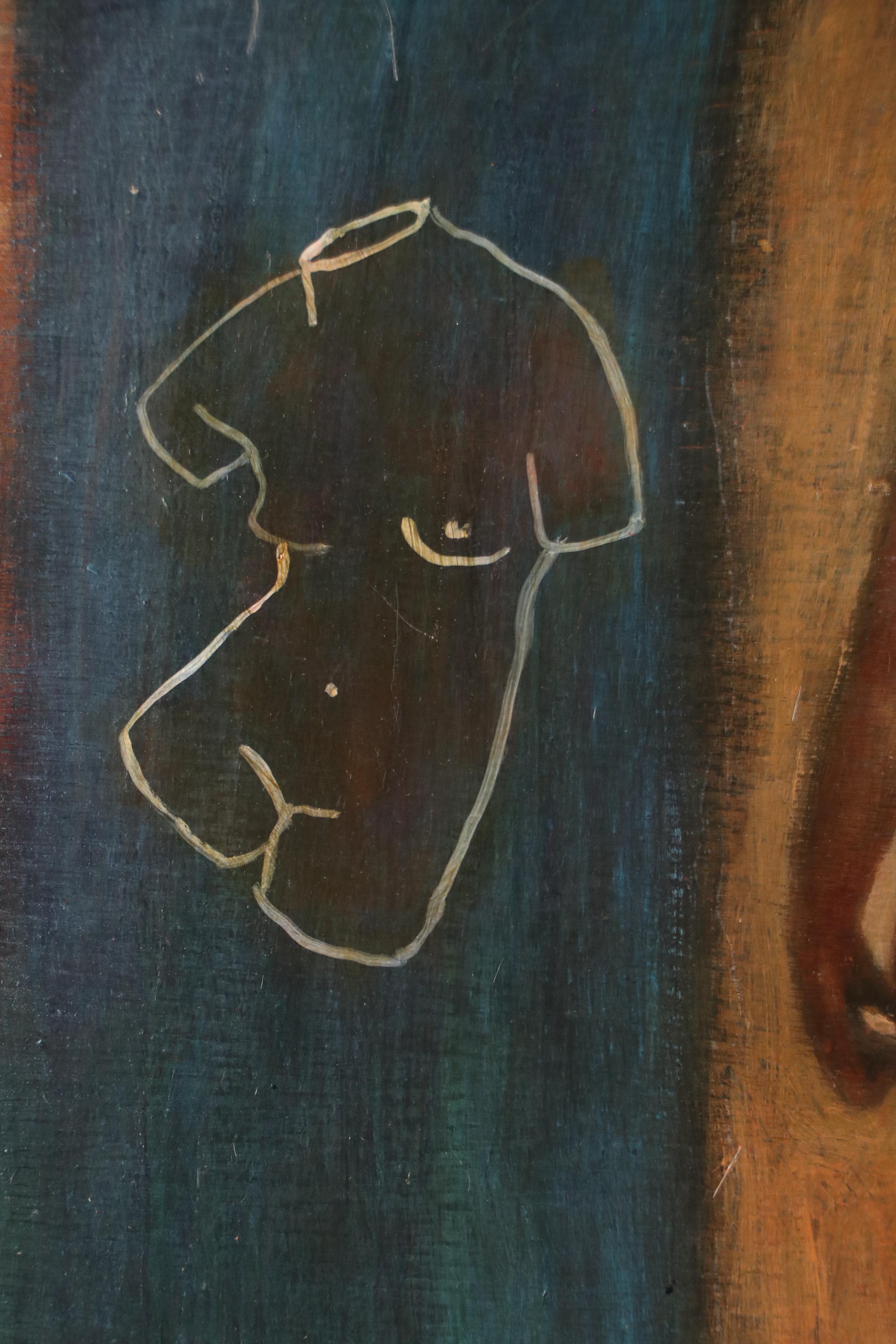 Arthur Fielder Figural Oil Painting "Privilege," Late 20th Century