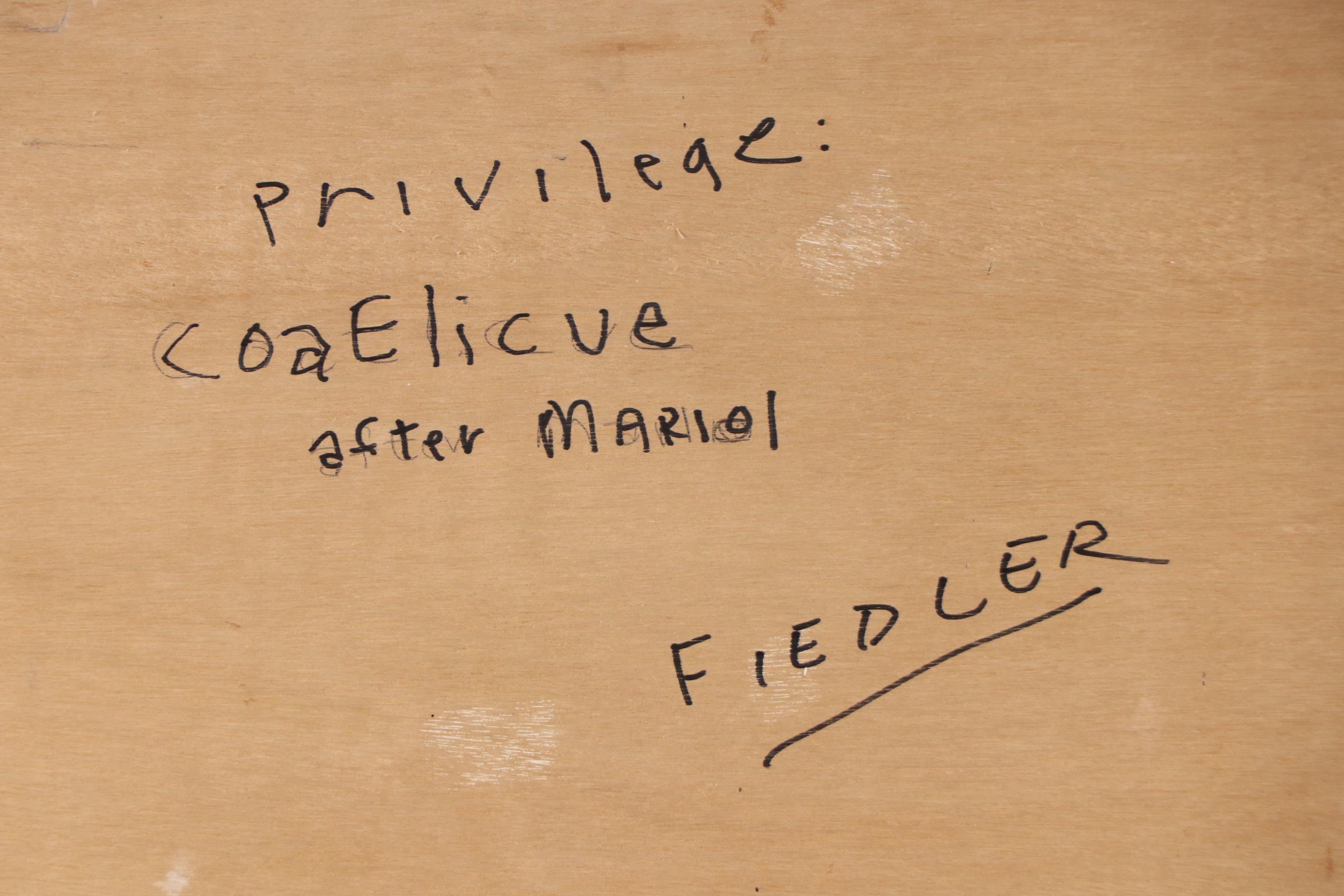 Arthur Fielder Figural Oil Painting "Privilege," Late 20th Century