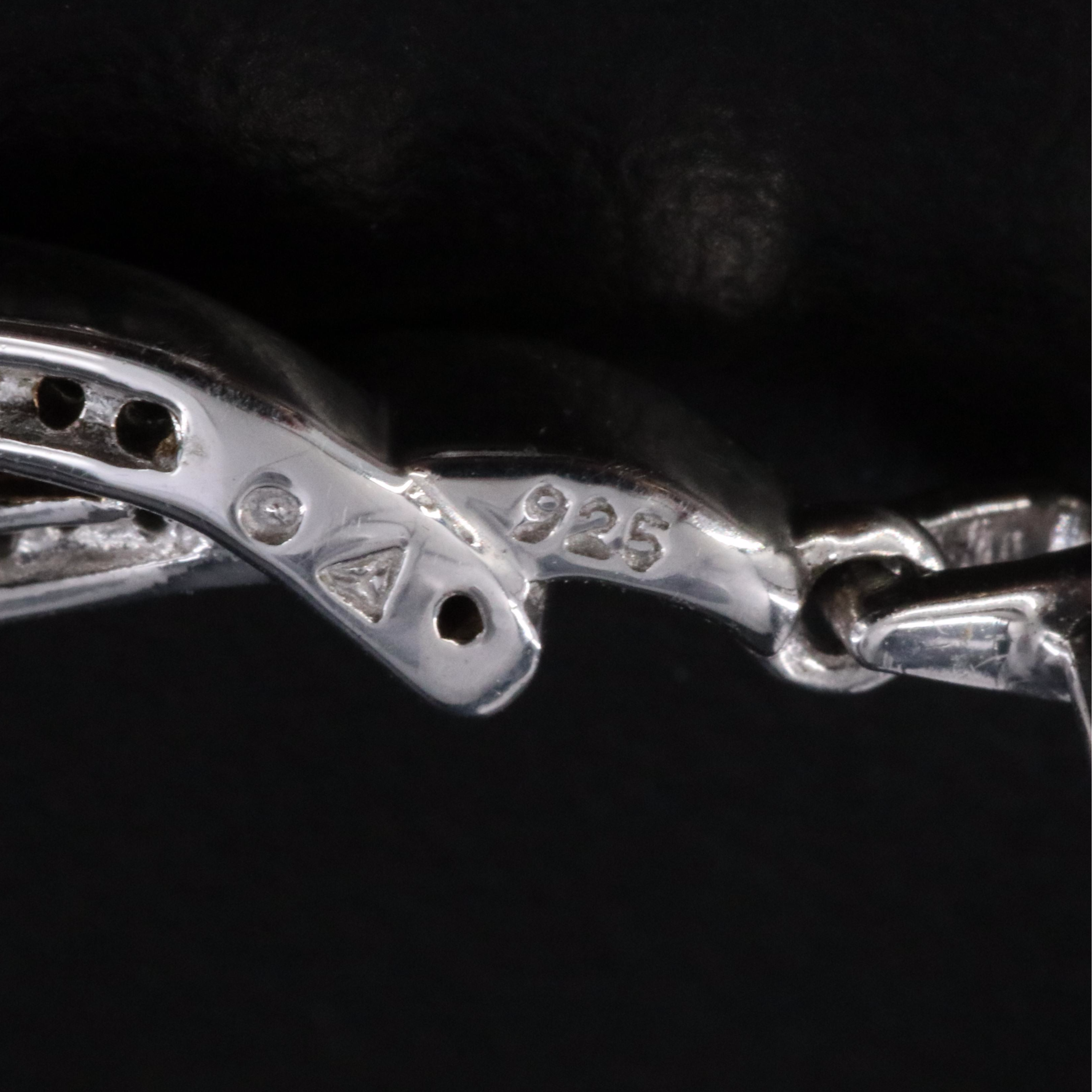 Sterling Diamond Earrings with Fancy Black Diamonds