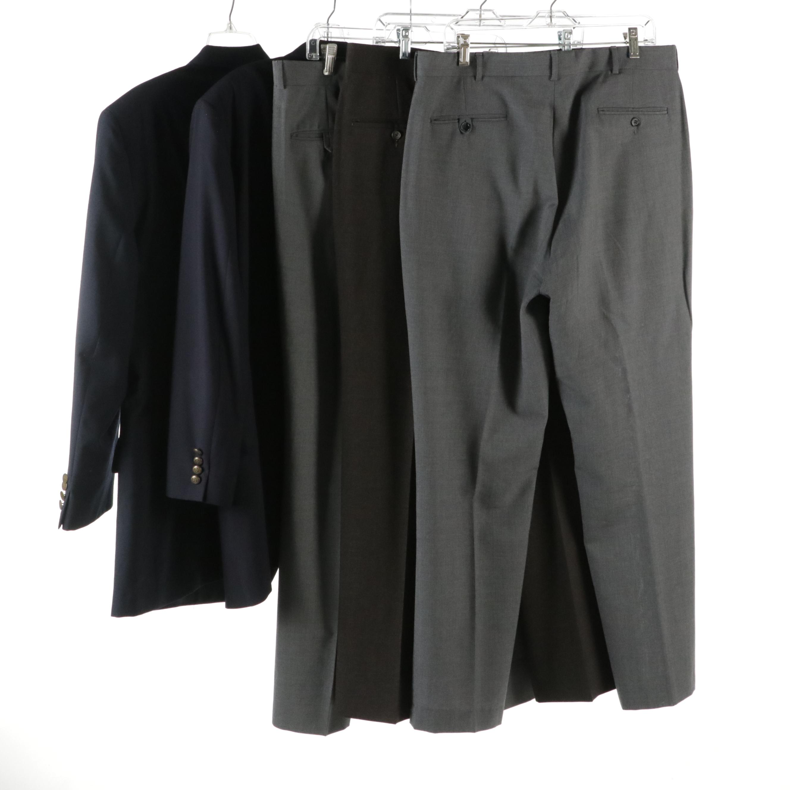 Men's Levy's Worsted Wool and Other Wool Trousers with Jos. A. Bank Wool Blazers