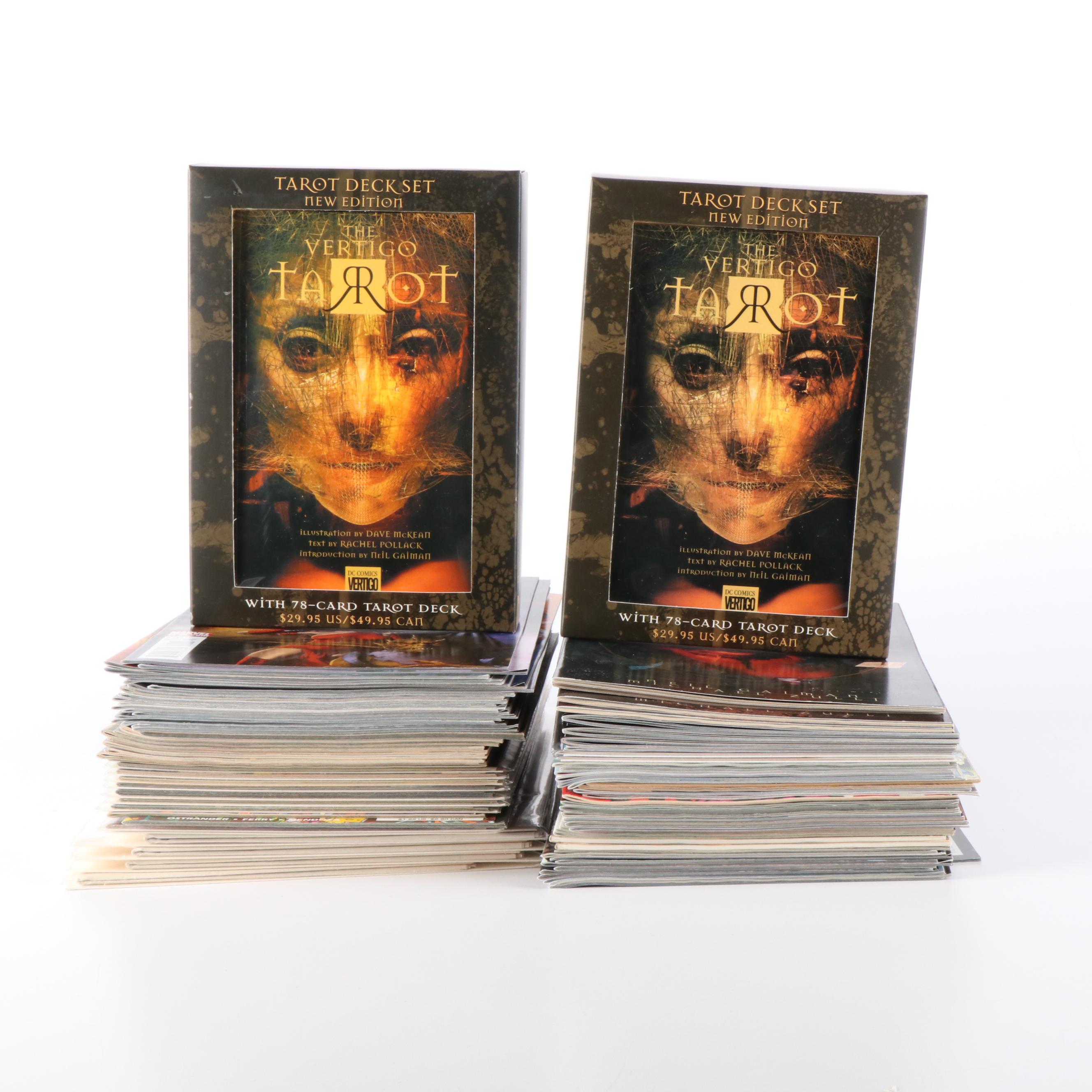 75+ Assorted Modern Age Marvel Comics with Tarot Card Deck and Book