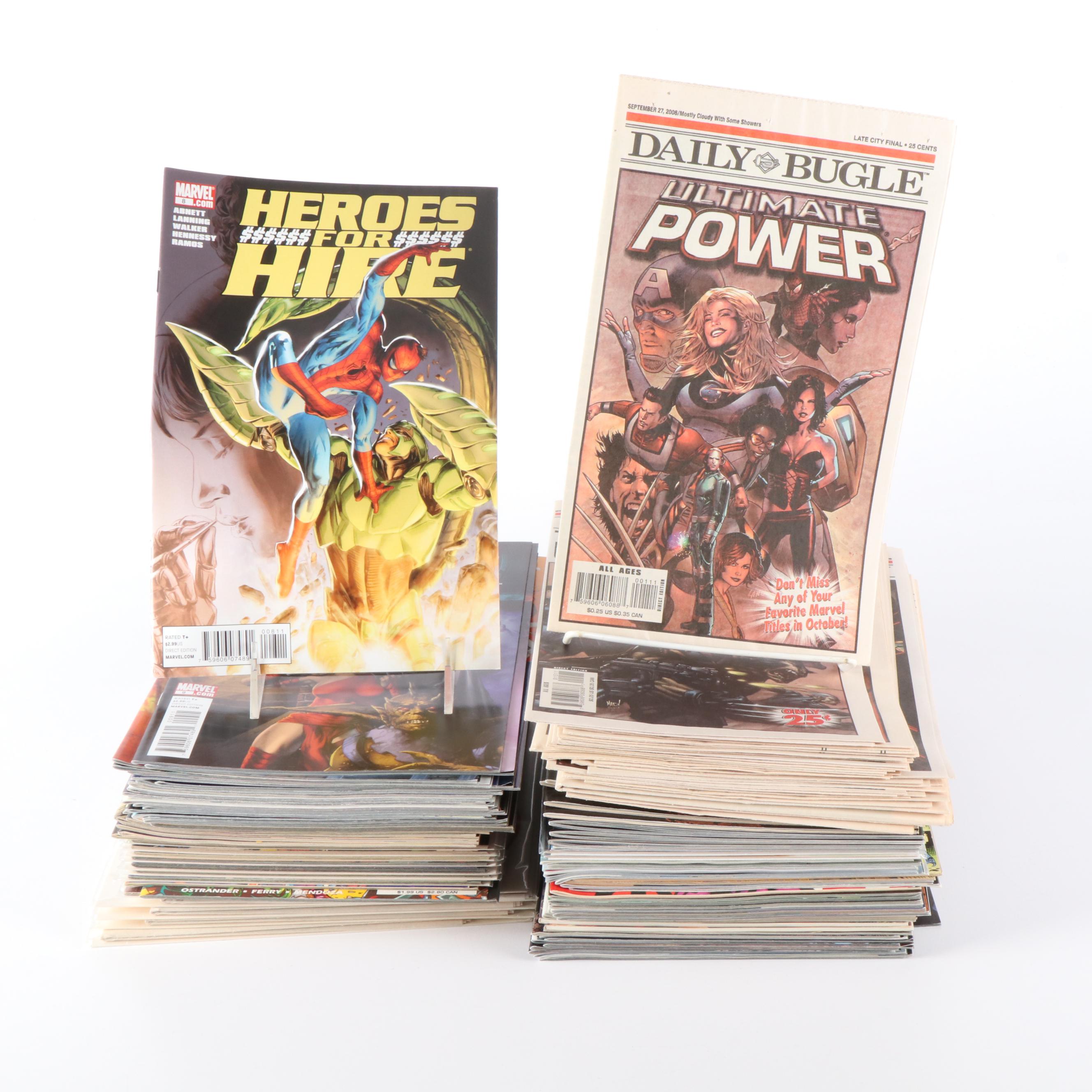 75+ Assorted Modern Age Marvel Comics with Tarot Card Deck and Book