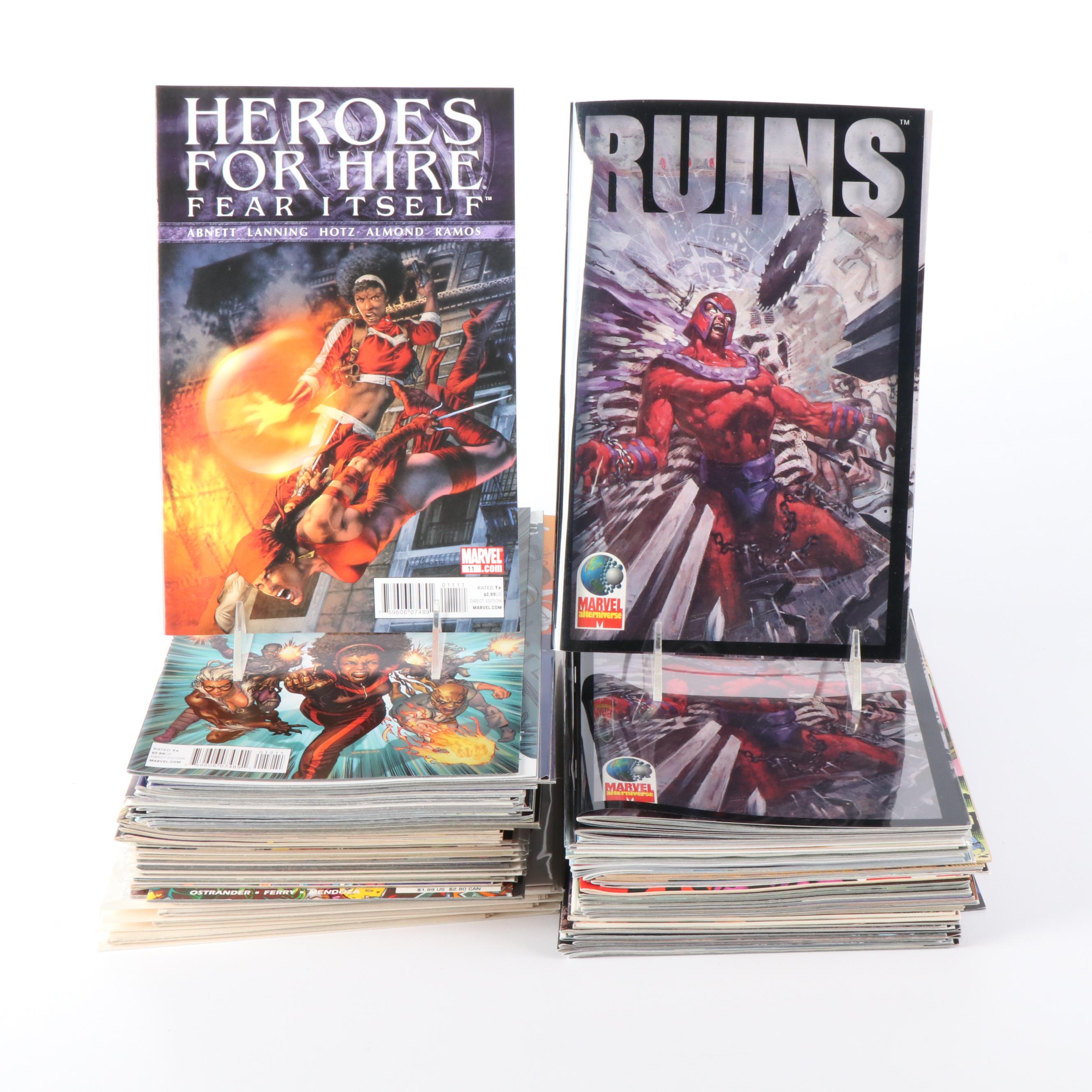 75+ Assorted Modern Age Marvel Comics with Tarot Card Deck and Book