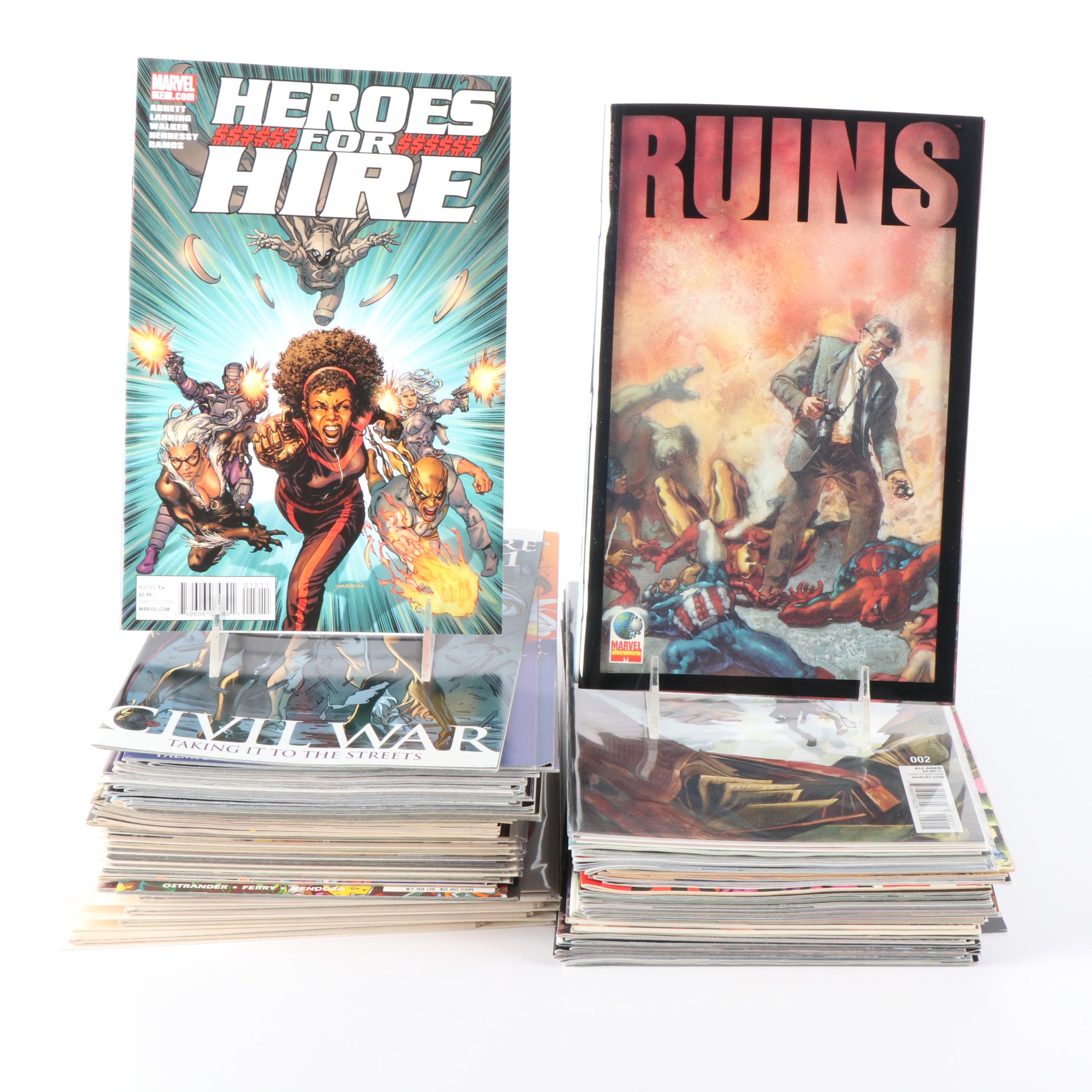 75+ Assorted Modern Age Marvel Comics with Tarot Card Deck and Book