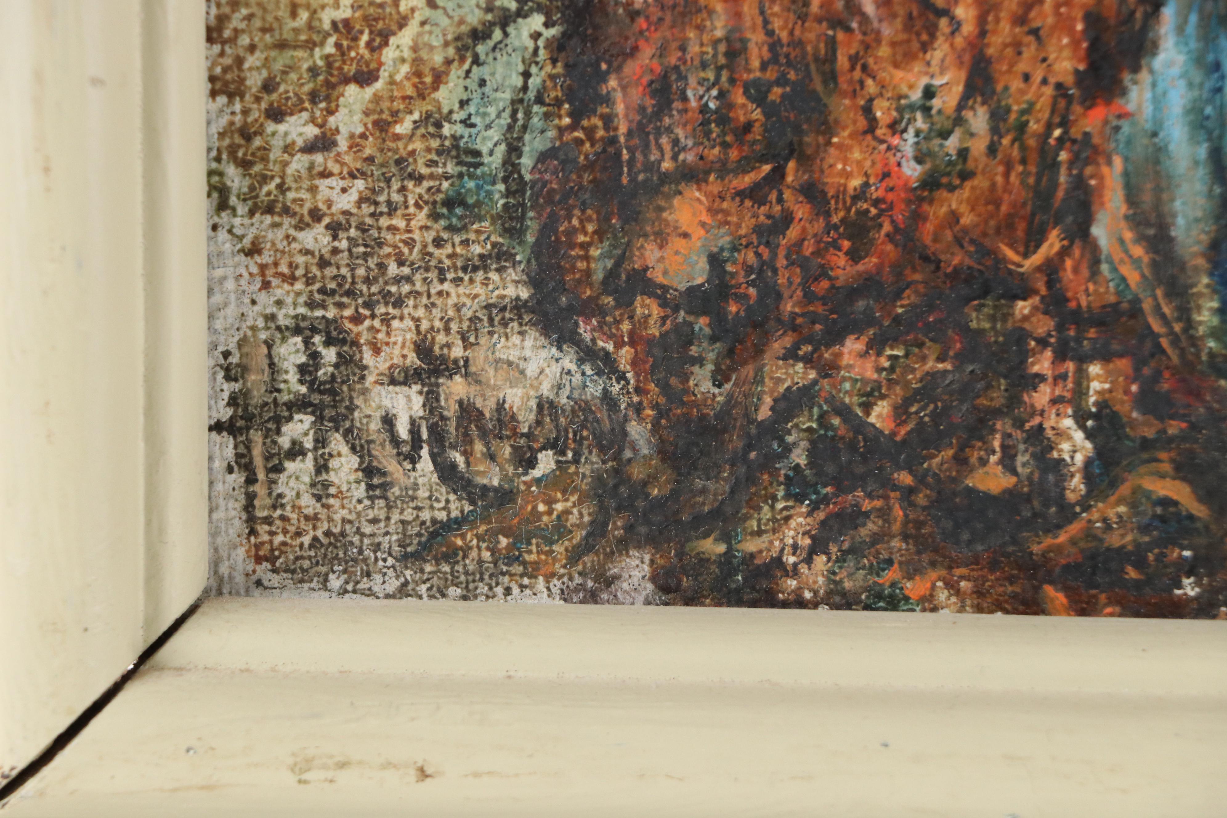 H. Rutman Nude Figural Oil Painting of Seated Woman, 20th Century