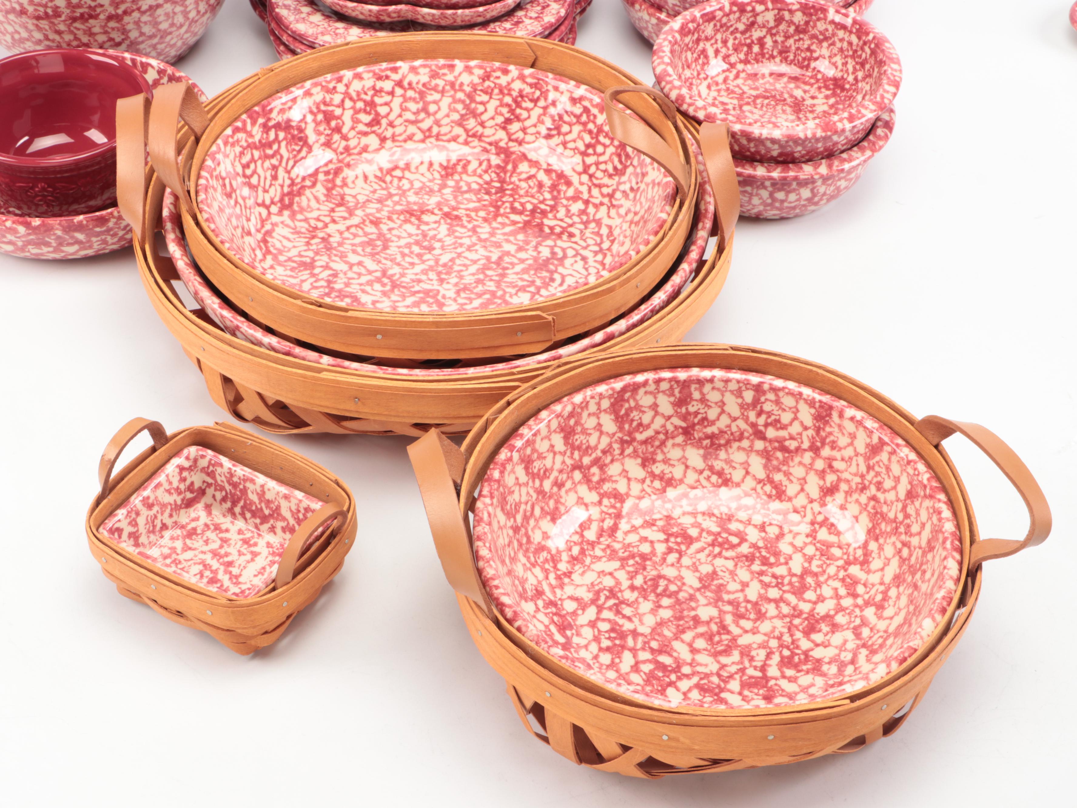 Roseville Spongeware and Other Christmas Tableware with Gerald Henn Baskets