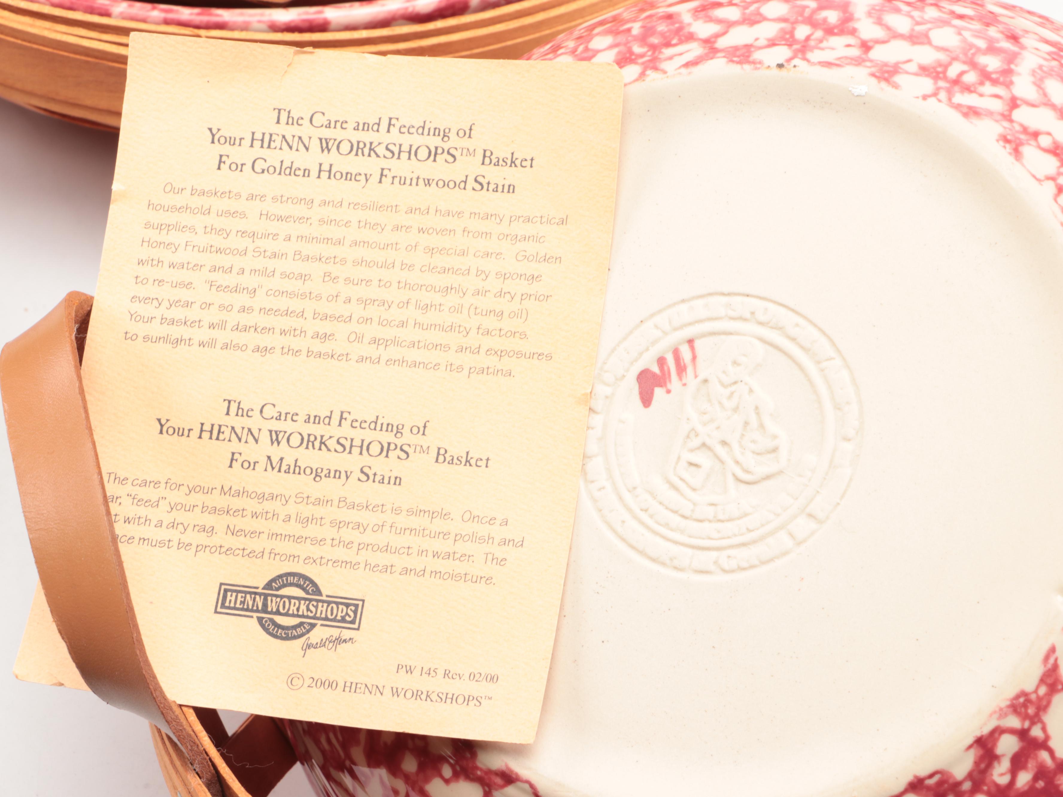 Roseville Spongeware and Other Christmas Tableware with Gerald Henn Baskets