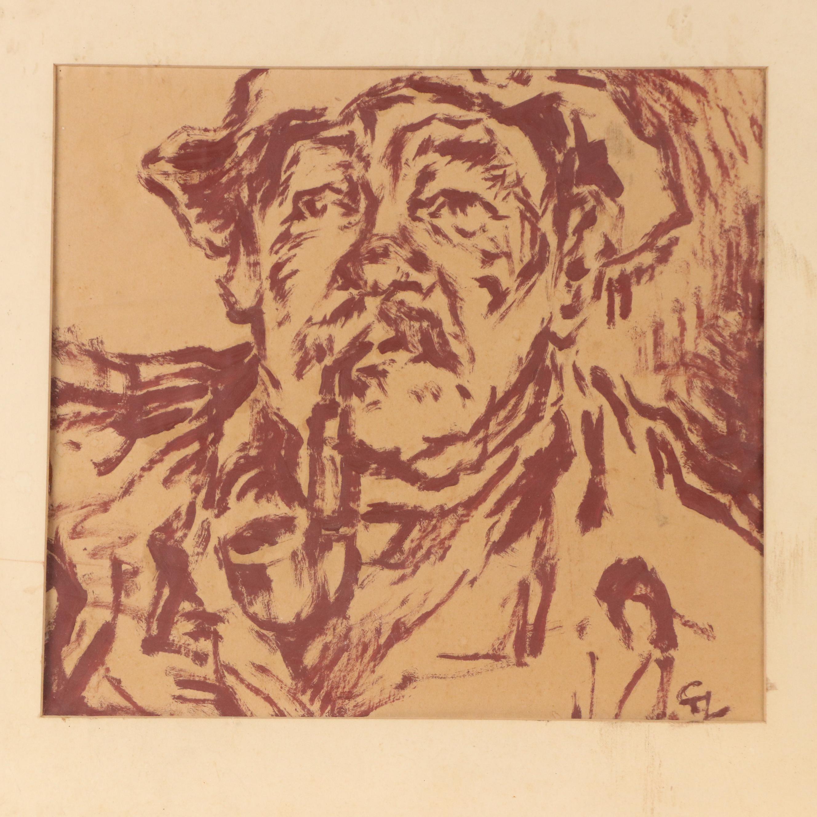 Carl-Alexander von Volborth Oil Painting "Hungarian Peasant," Mid-20th C.