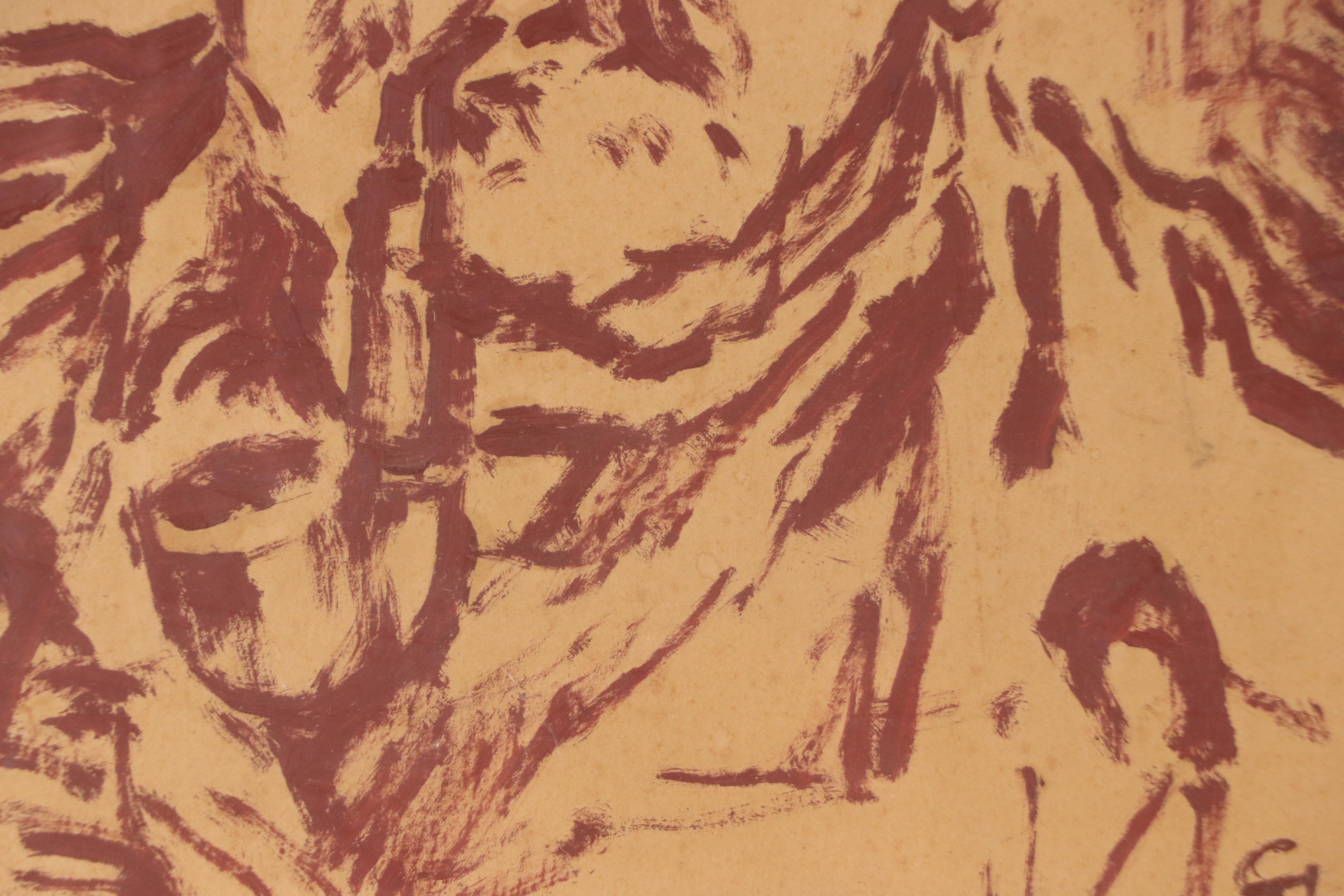 Carl-Alexander von Volborth Oil Painting "Hungarian Peasant," Mid-20th C.