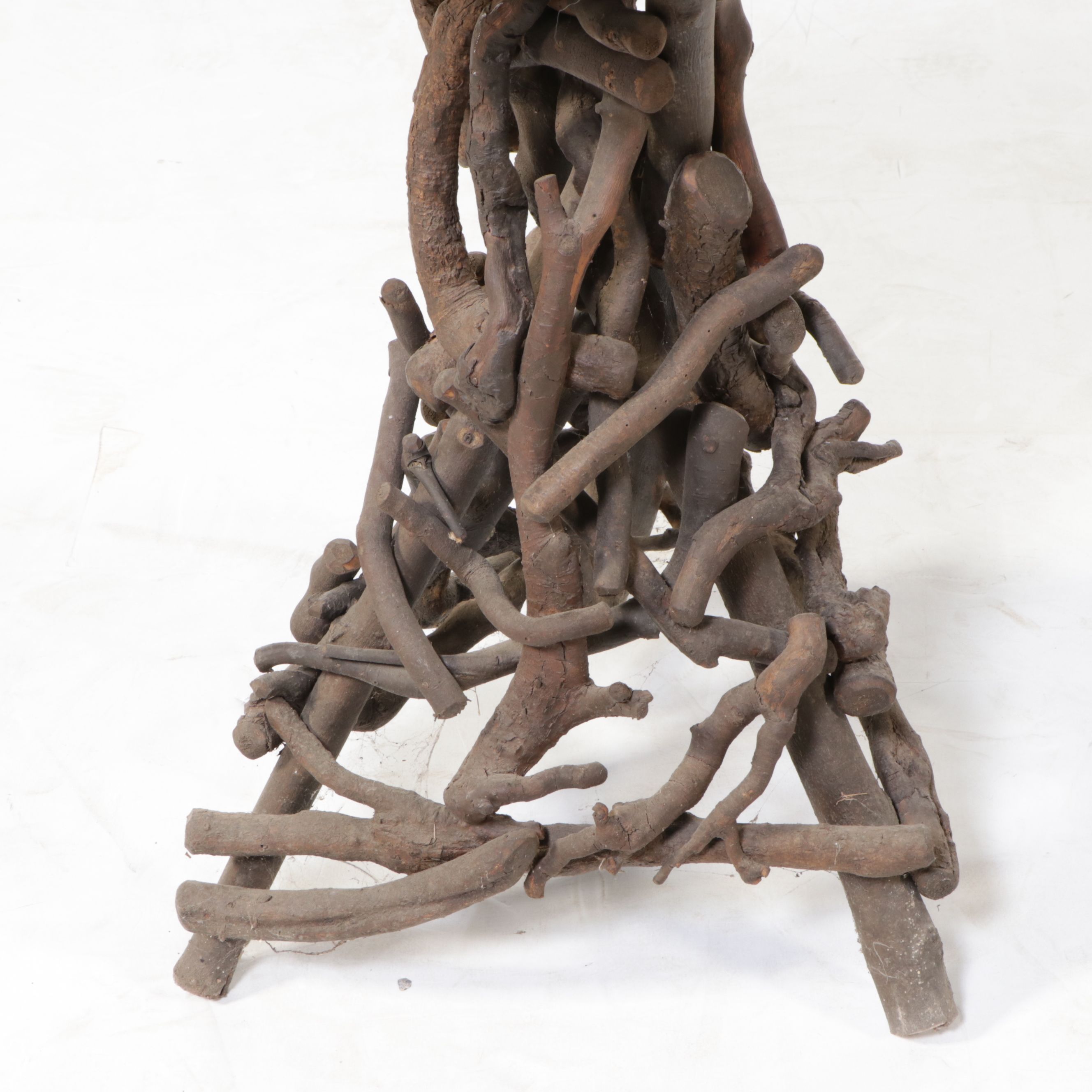 American Folk Art Root and Wood Stand, 20th Century