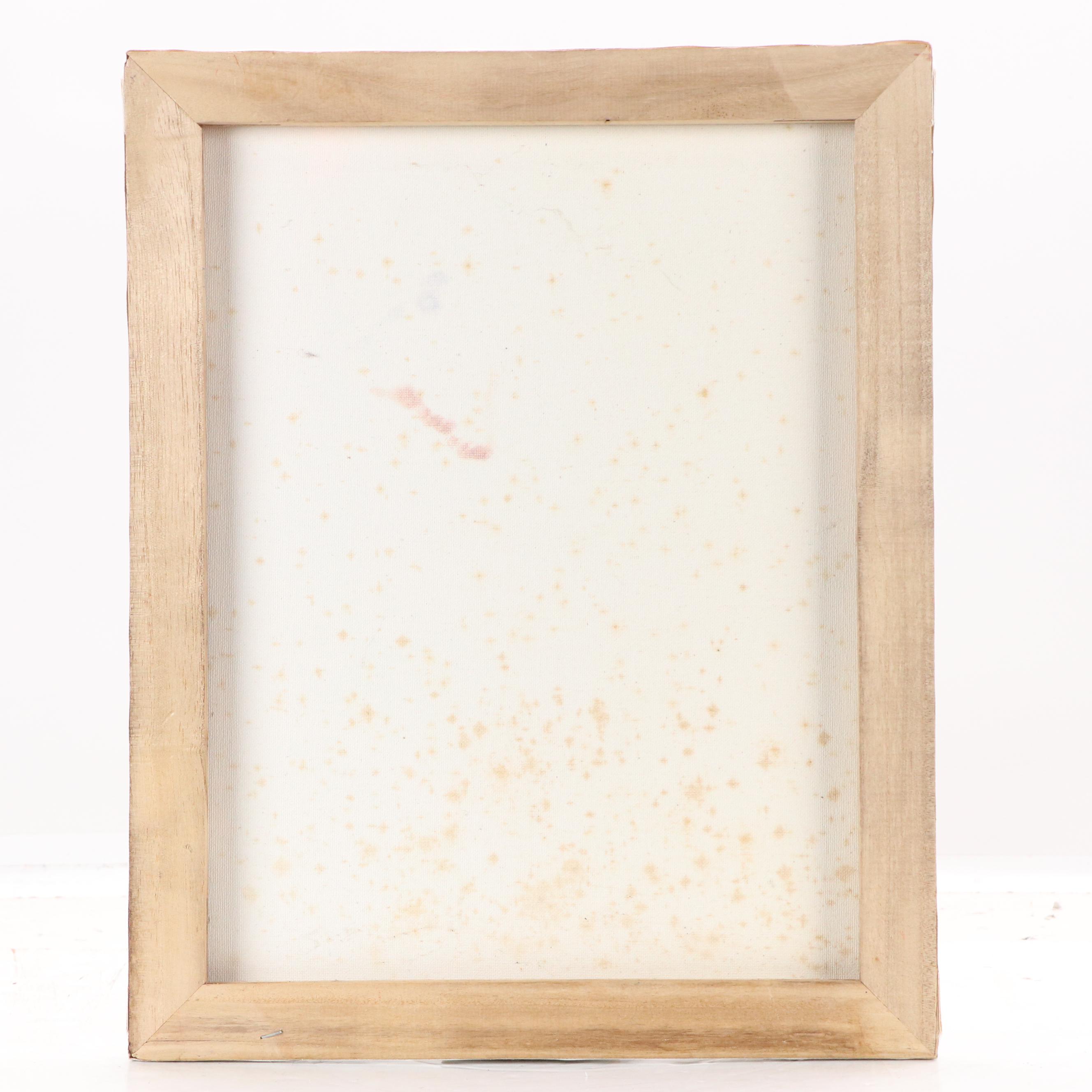 Stylized Figural Oil Painting of Seated Nude Woman