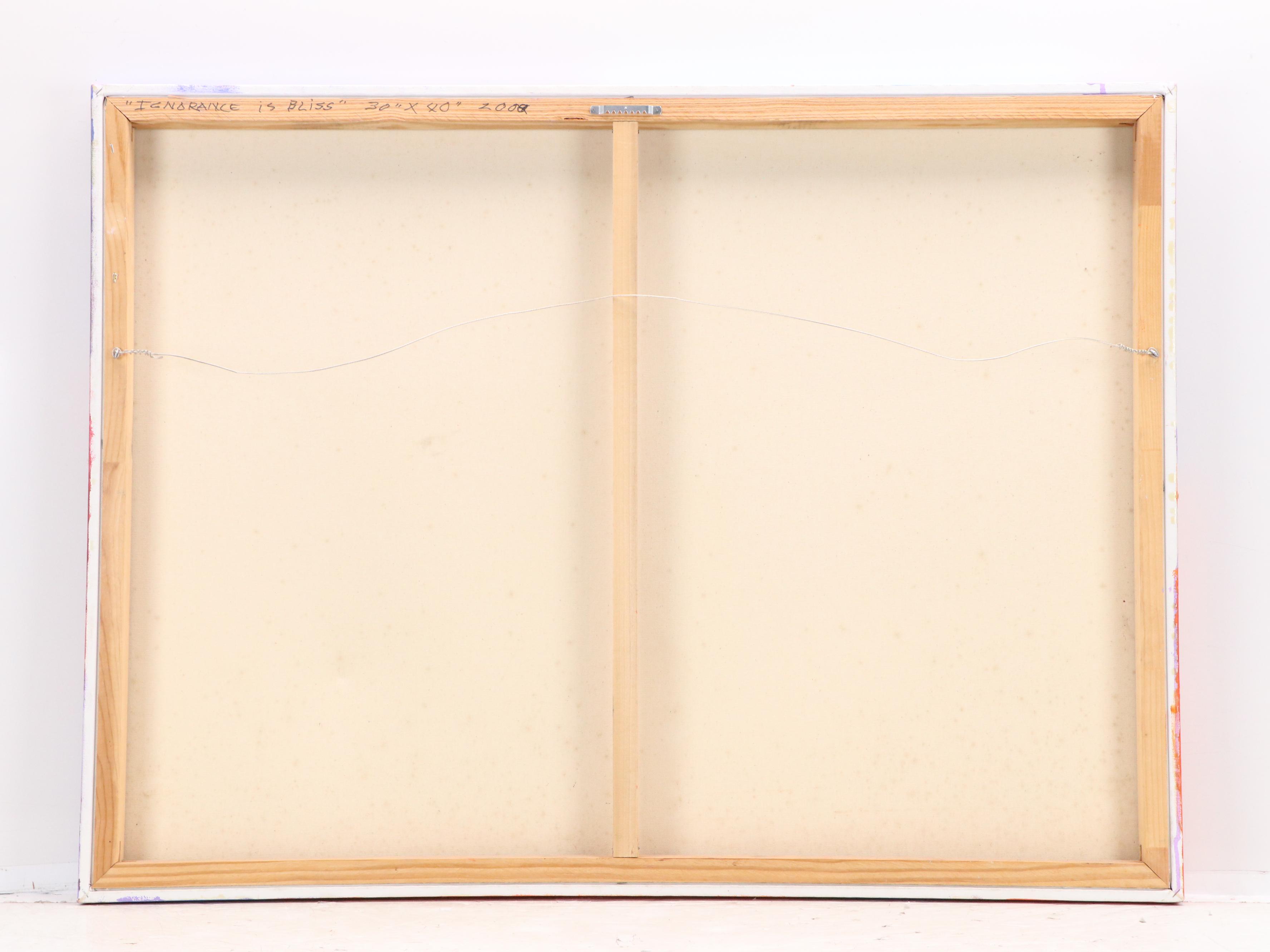 Martha Newfield Oil Painting of Cats and Dog "Ignorance Is Bliss," 2008