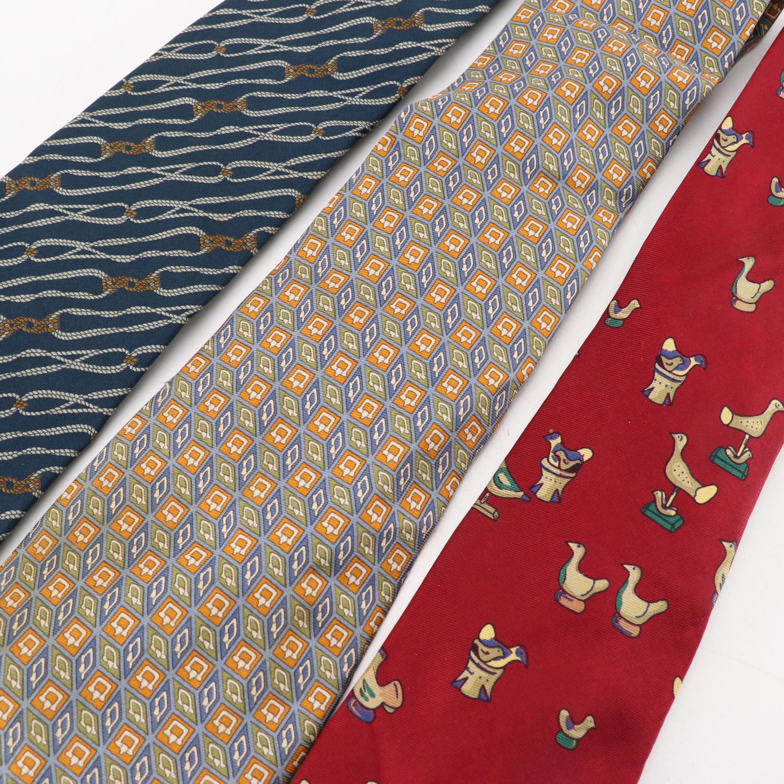 Gucci Vintage Patterned Silk Neckties