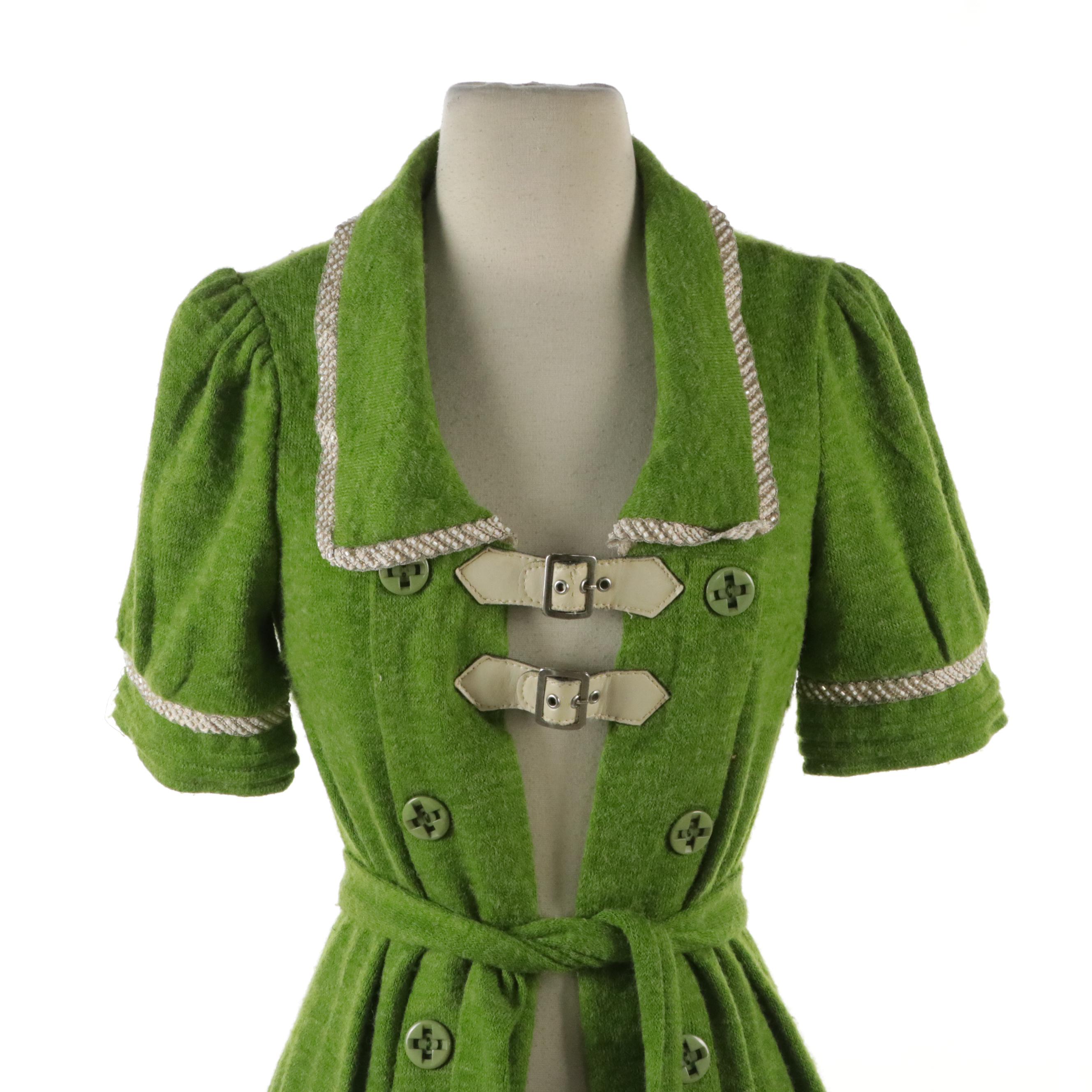 Lisa International Brown Suede Vest with Curly Lamb Fur Trim, Other Knit Sweater