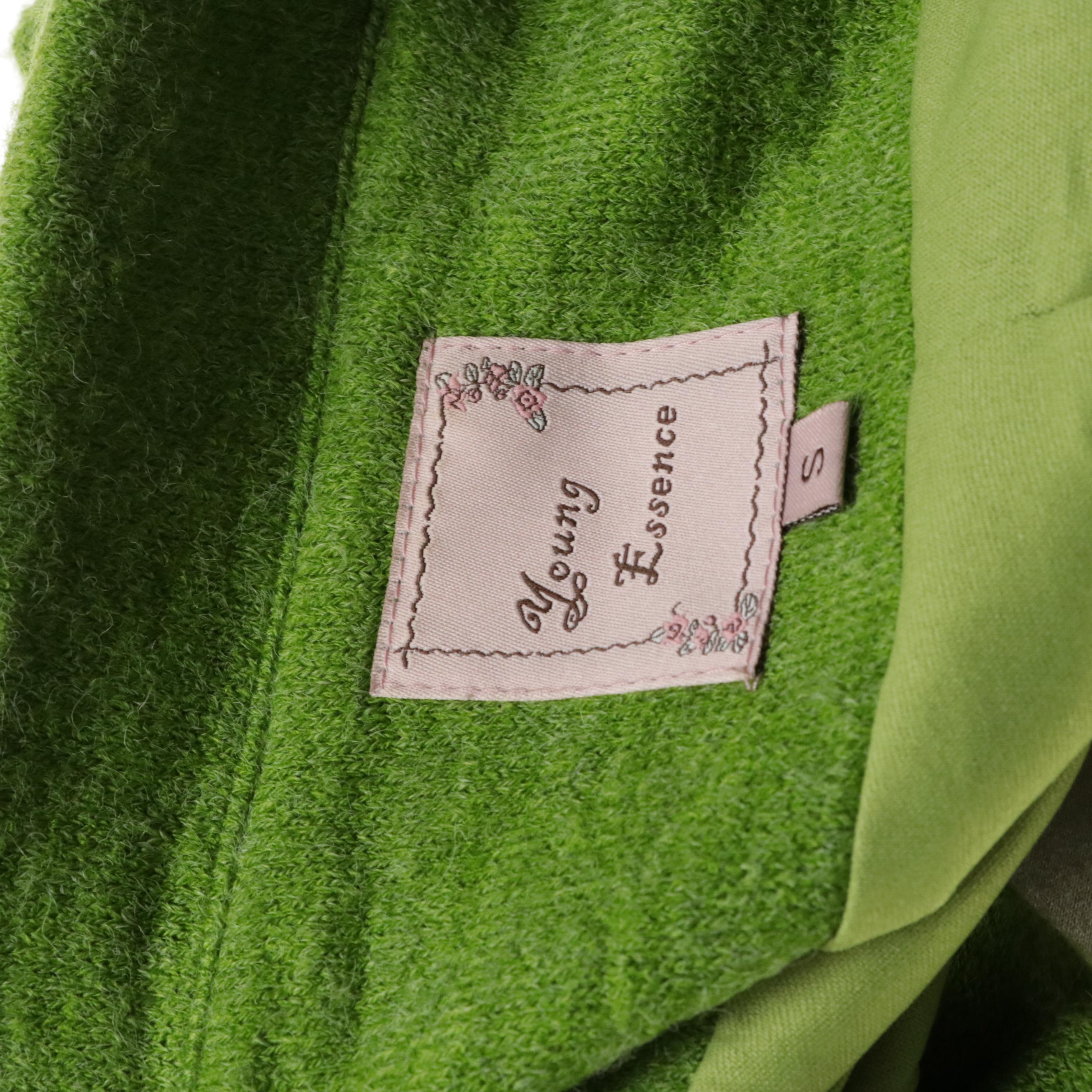 Lisa International Brown Suede Vest with Curly Lamb Fur Trim, Other Knit Sweater