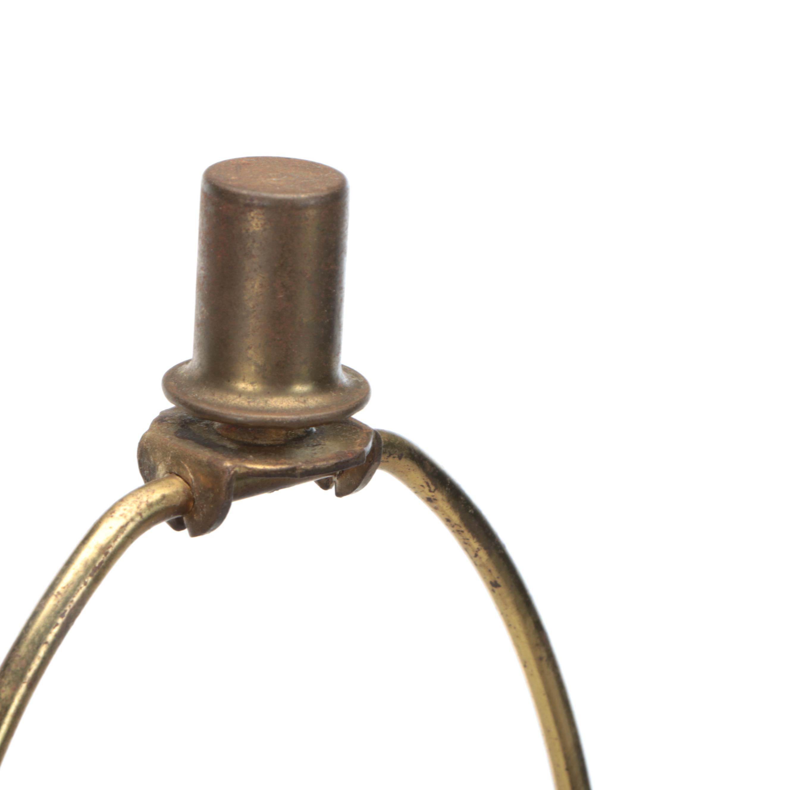 Pair of Mid Century Modern Reticulated Ceramic and Metal Table Lamps