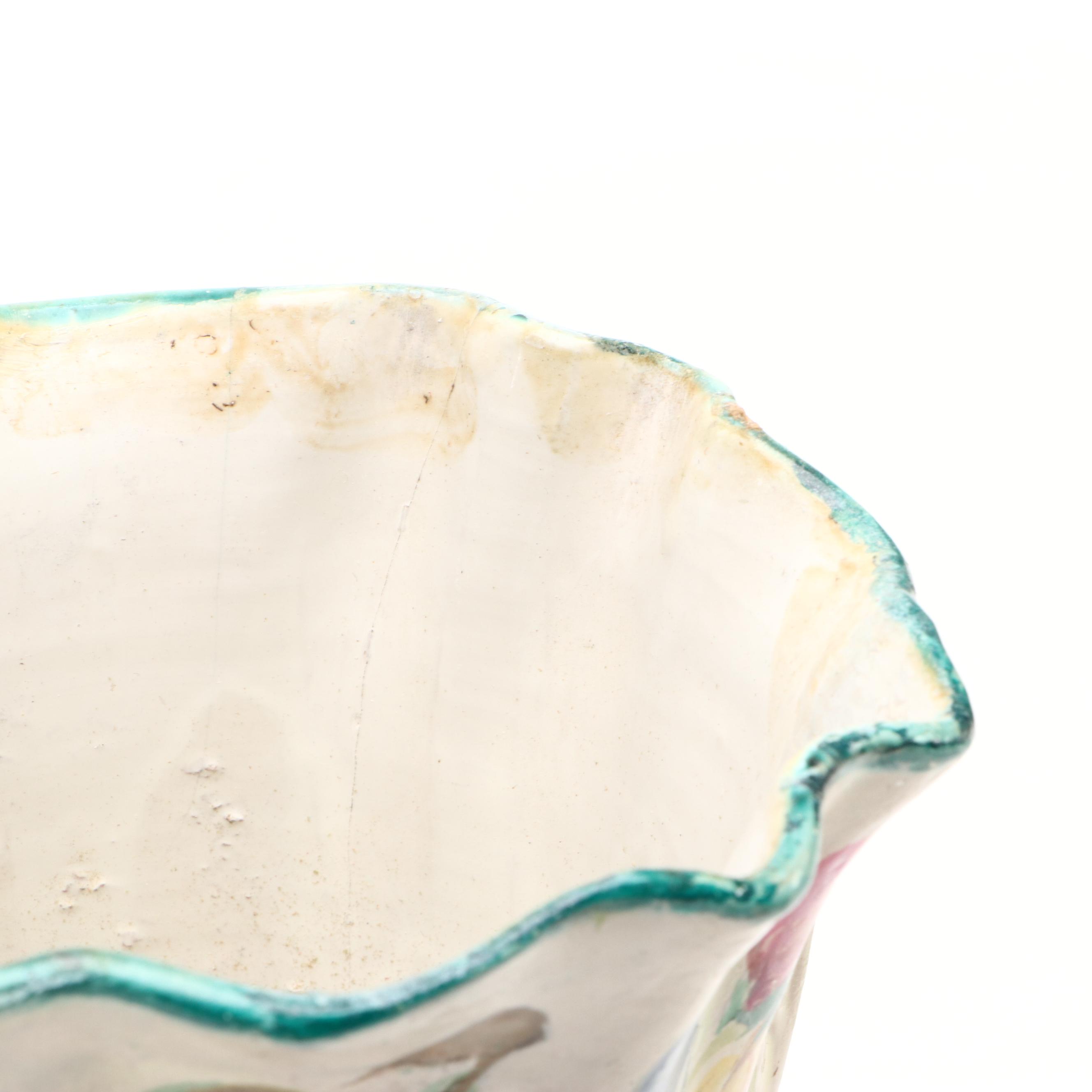 Italian Majolica with Other Vases and Spittoon, 20th Century