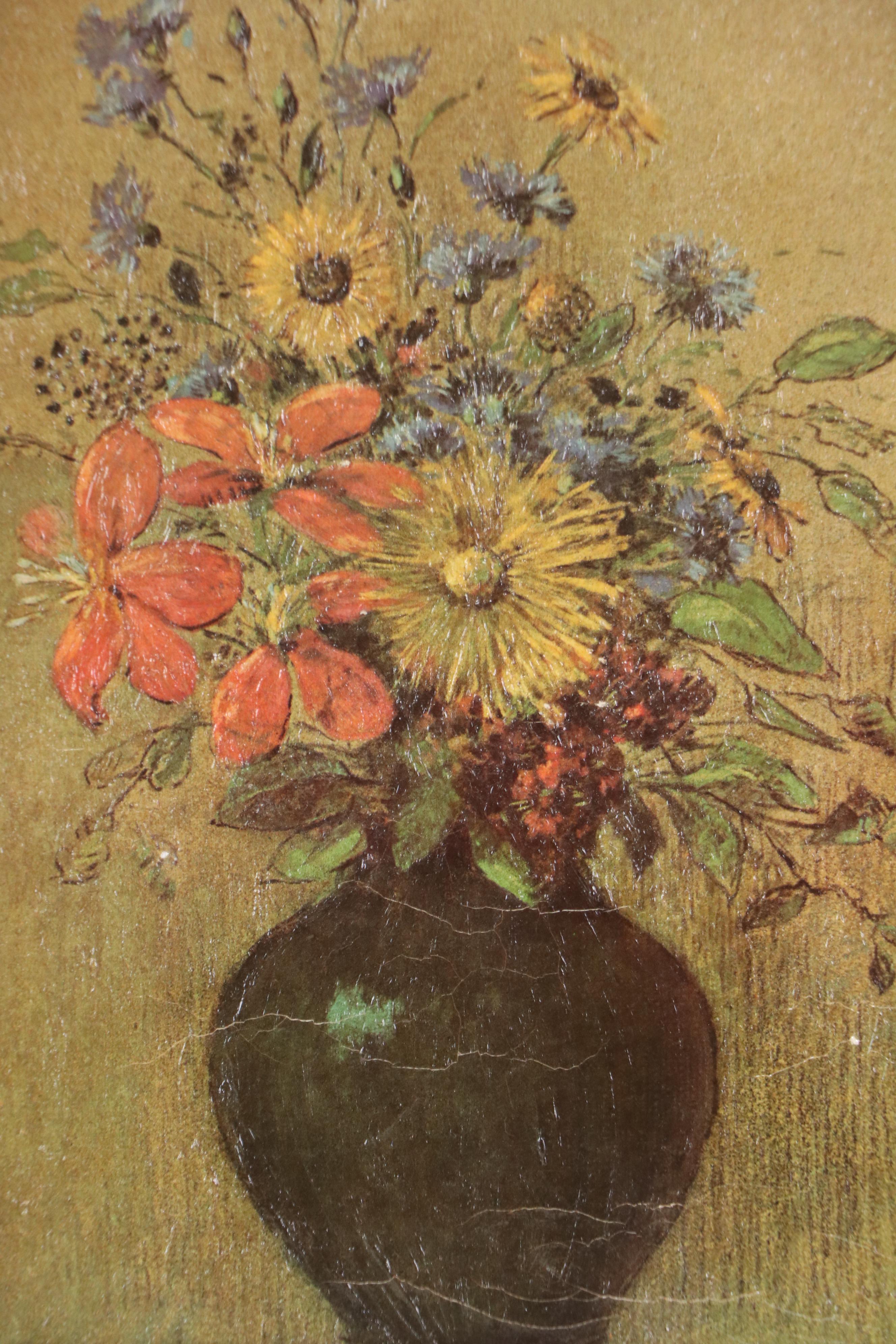 Textured Offset Lithograph After Odilon Redon "Wildflowers," 20th Century