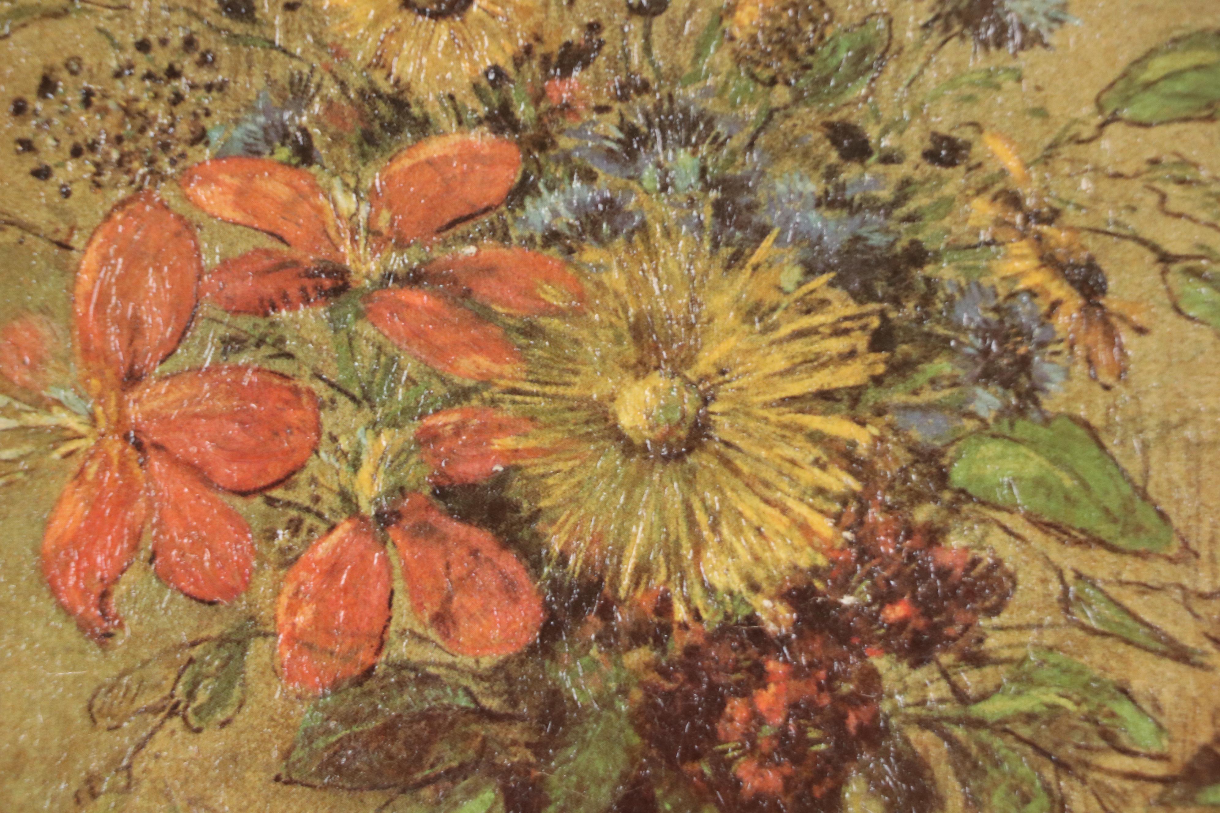 Textured Offset Lithograph After Odilon Redon "Wildflowers," 20th Century