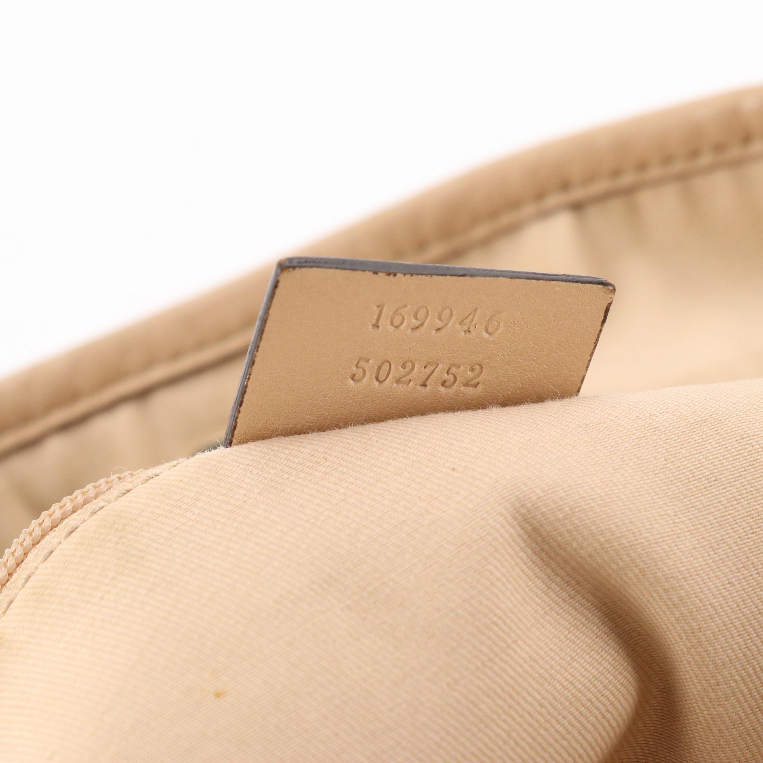 Gucci Britt Tote in GG Canvas and Brown Leather Trim