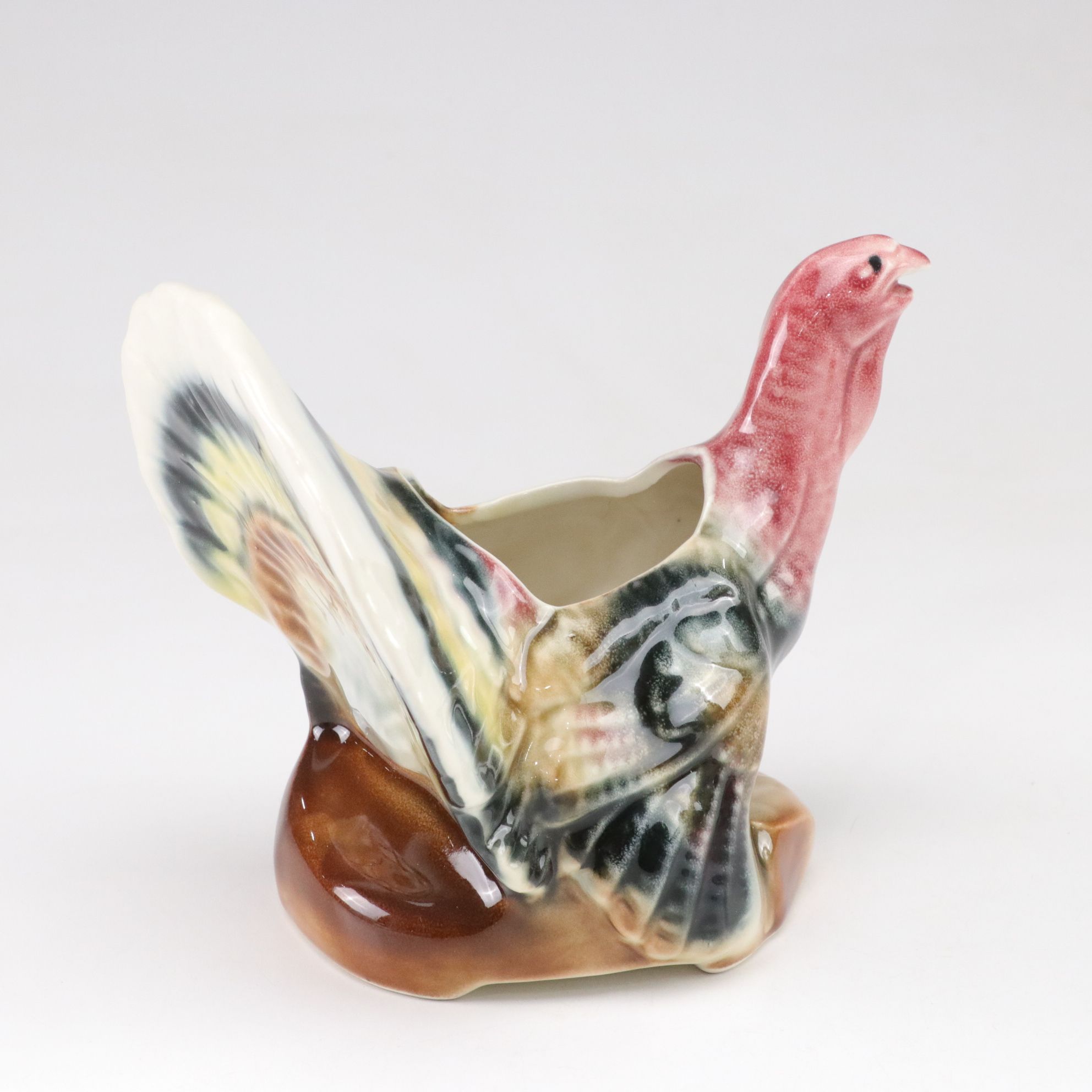 California Pottery Turkey & Other Bird Planters, Mid-20th Century