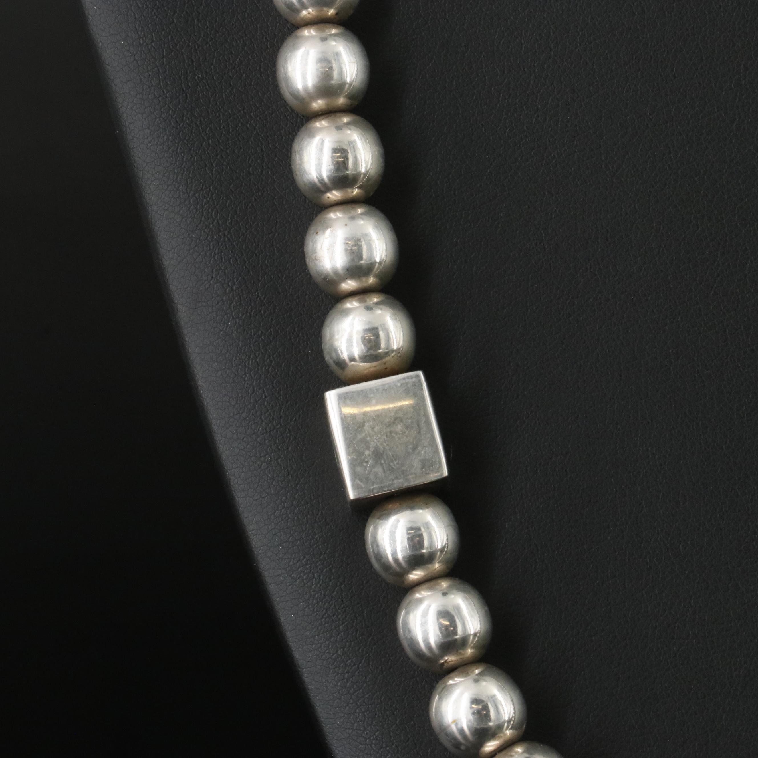 Mexican Sterling Bead Necklace