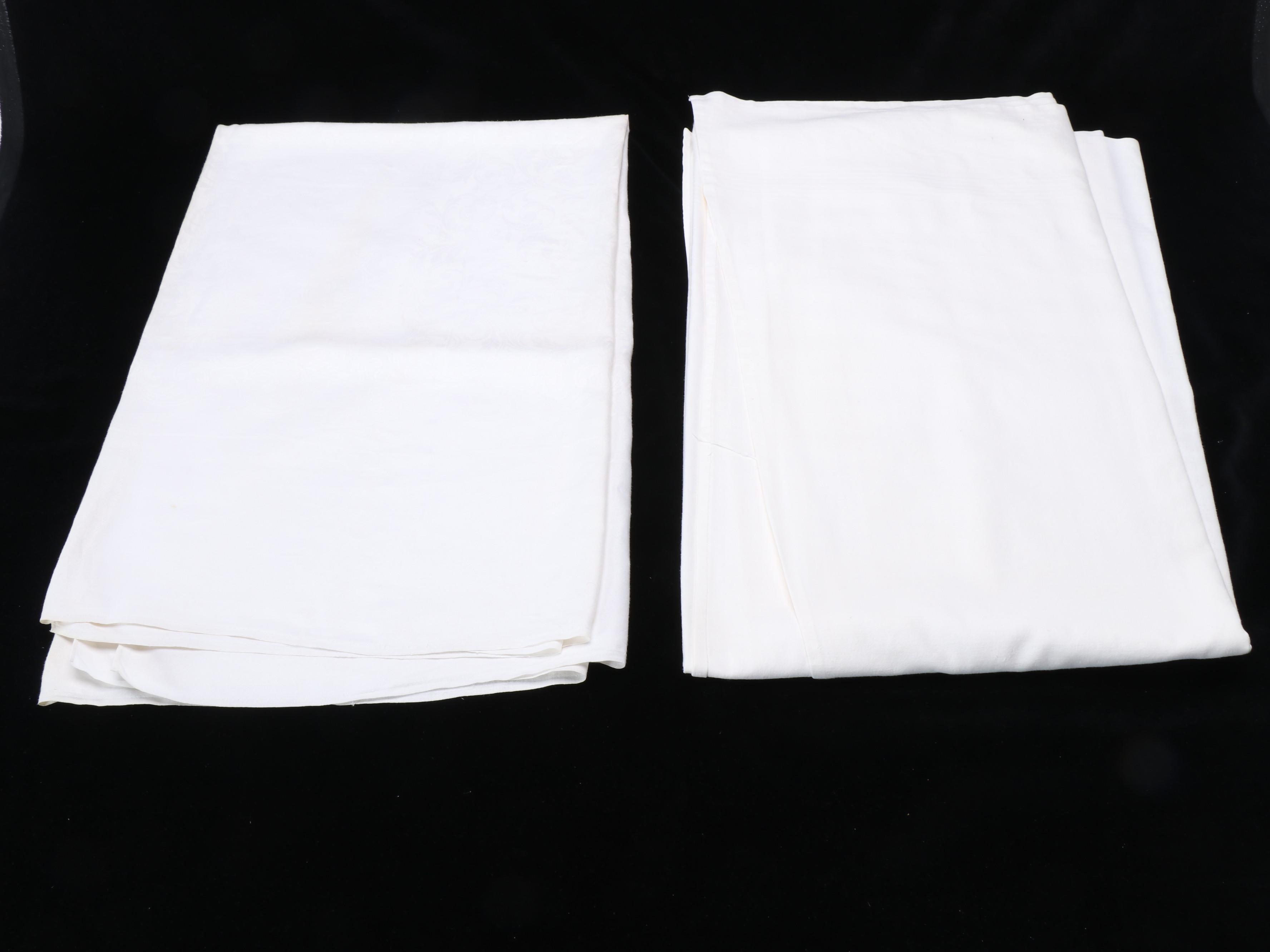 White Floral and Other Tablecloths