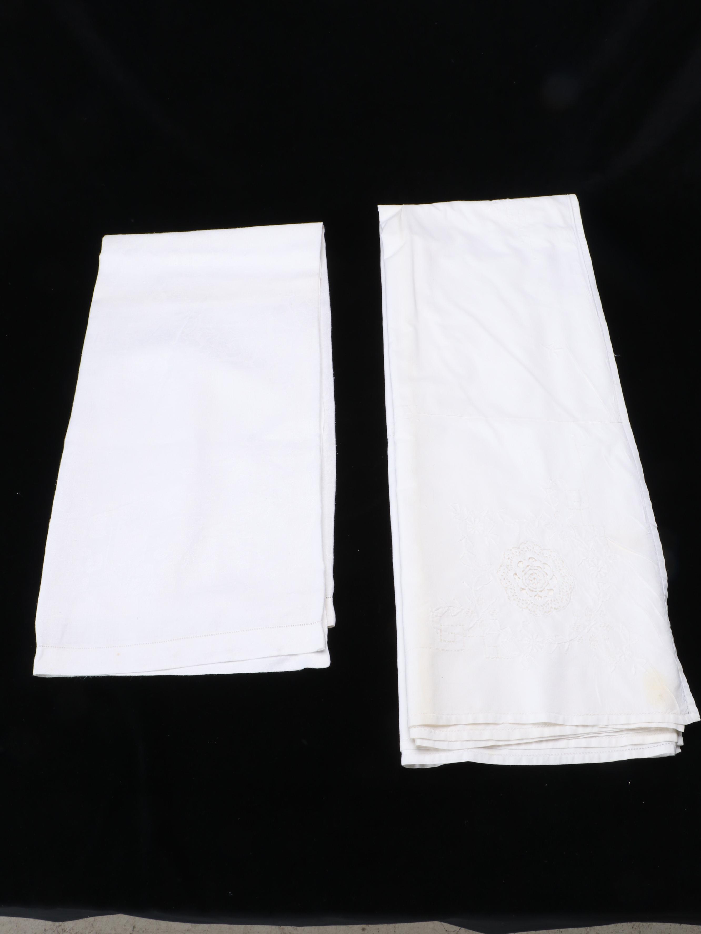 White Floral and Other Tablecloths