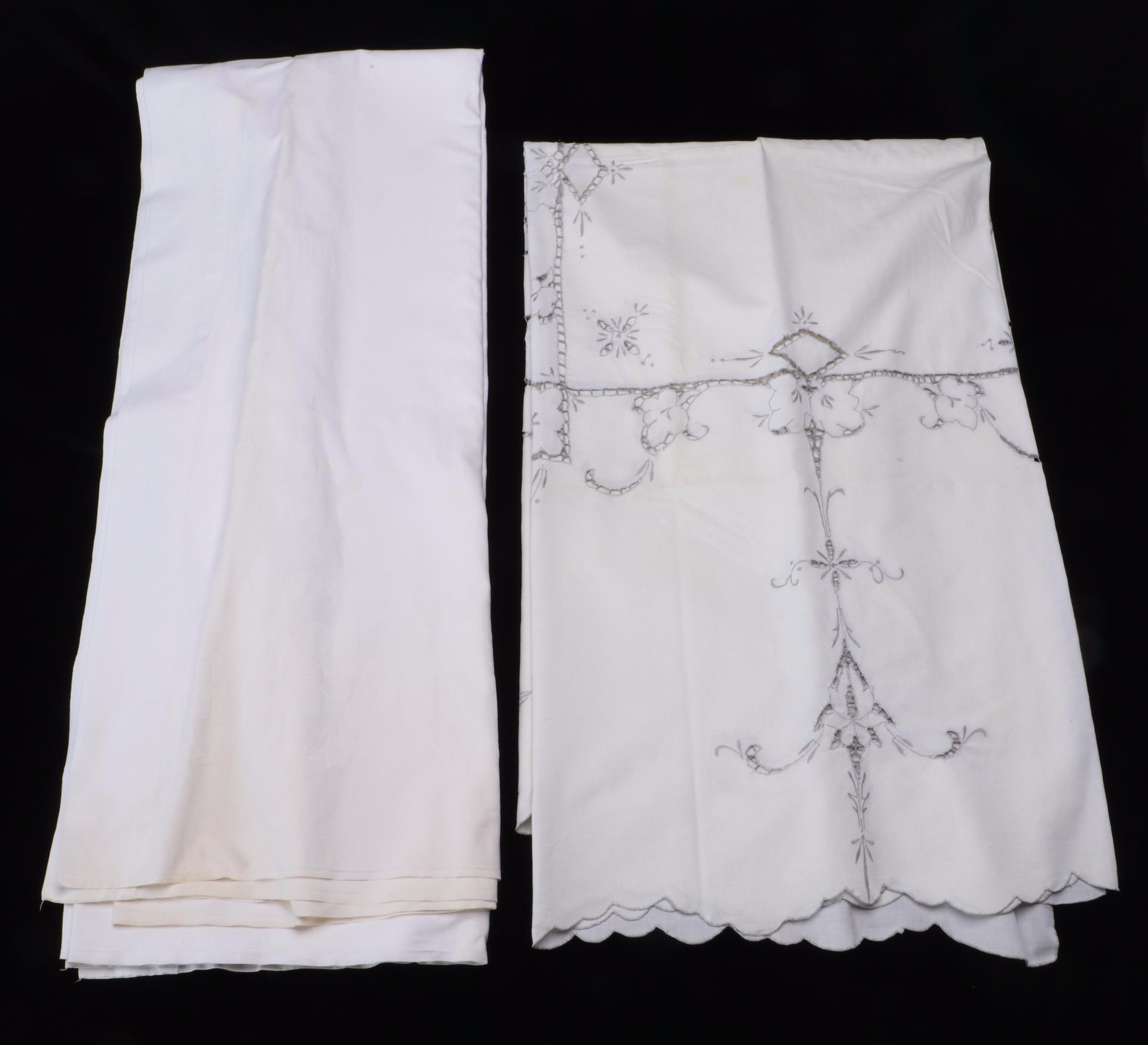 White Floral and Other Tablecloths