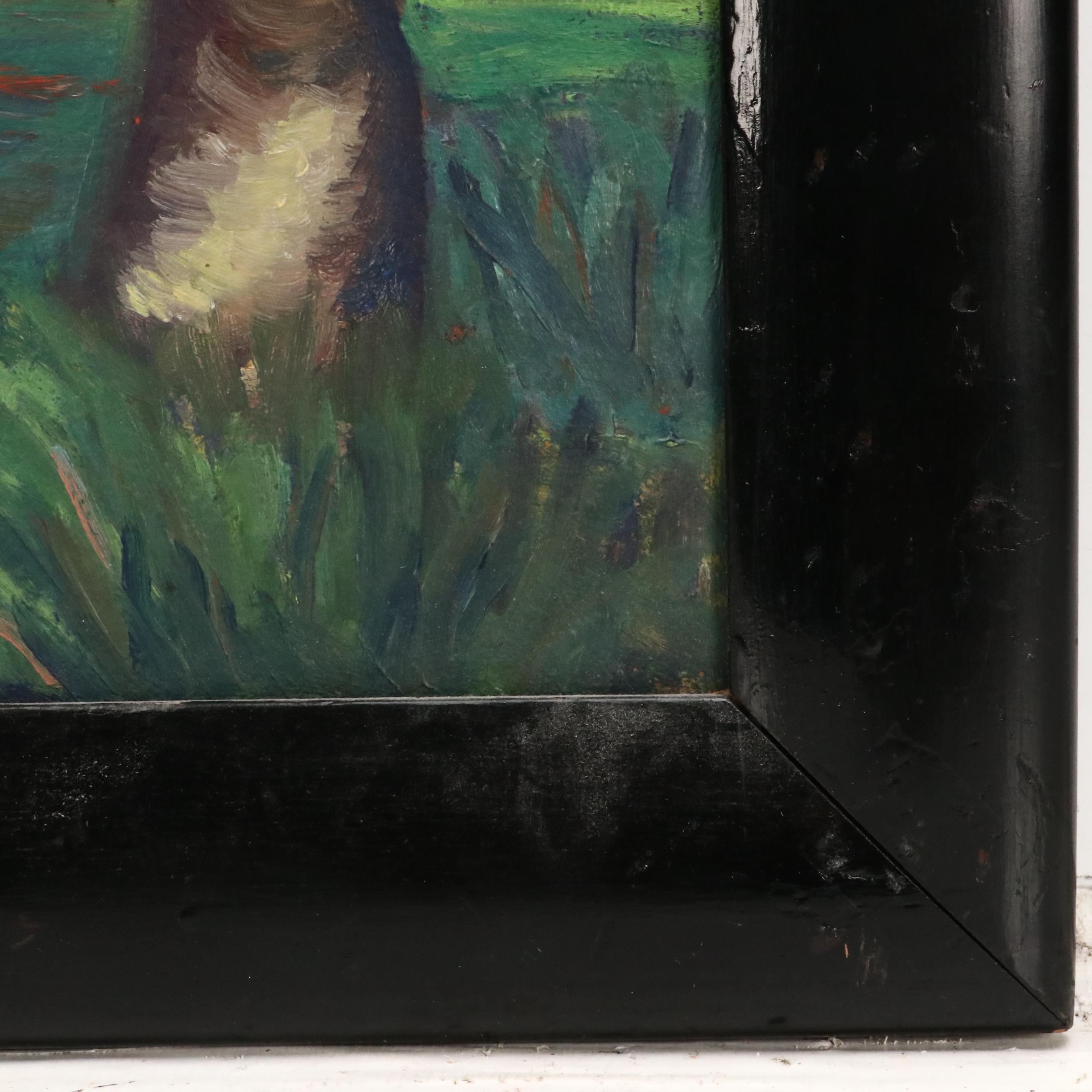 Impressionistic Landscape Oil Painting of House with Trees