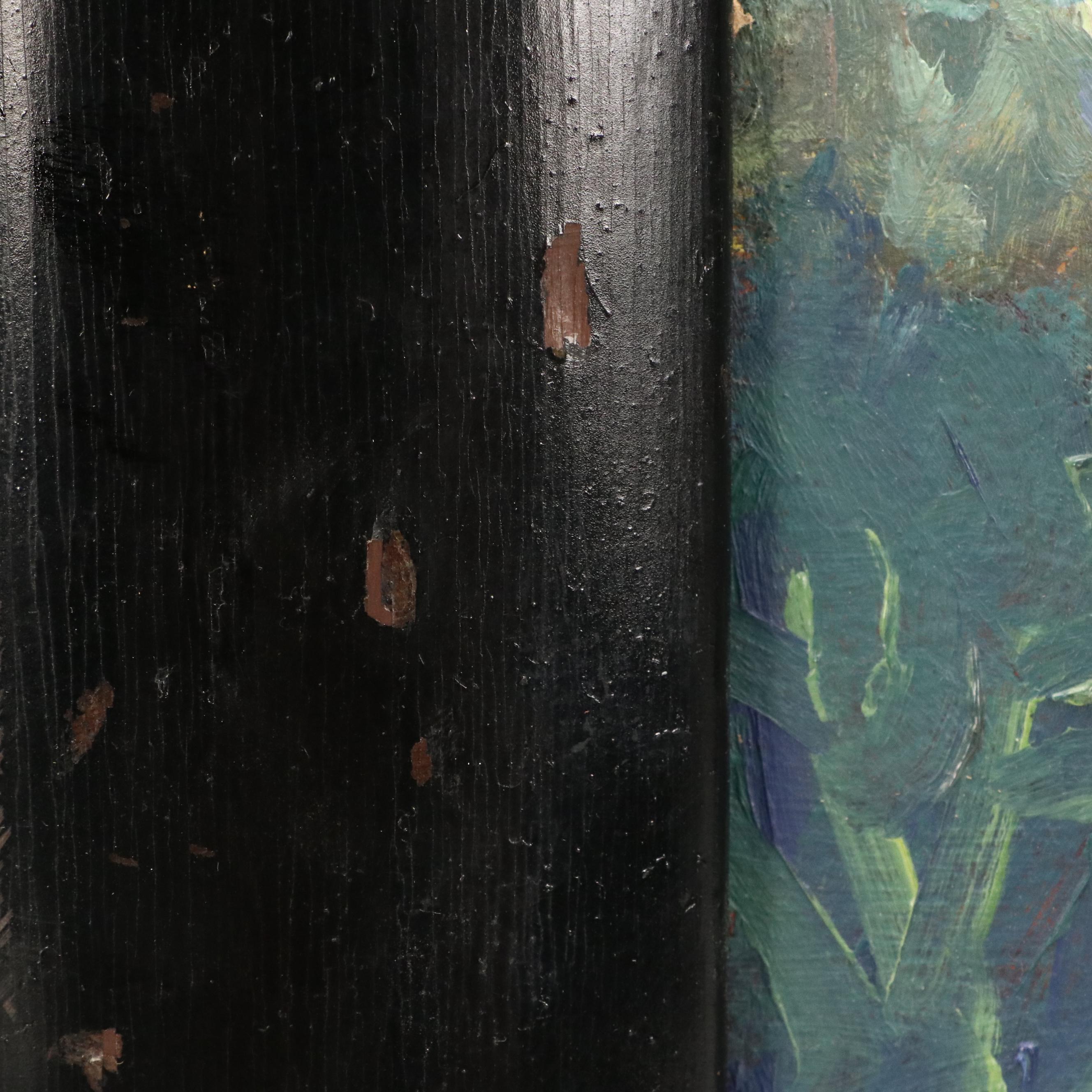 Impressionistic Landscape Oil Painting of House with Trees